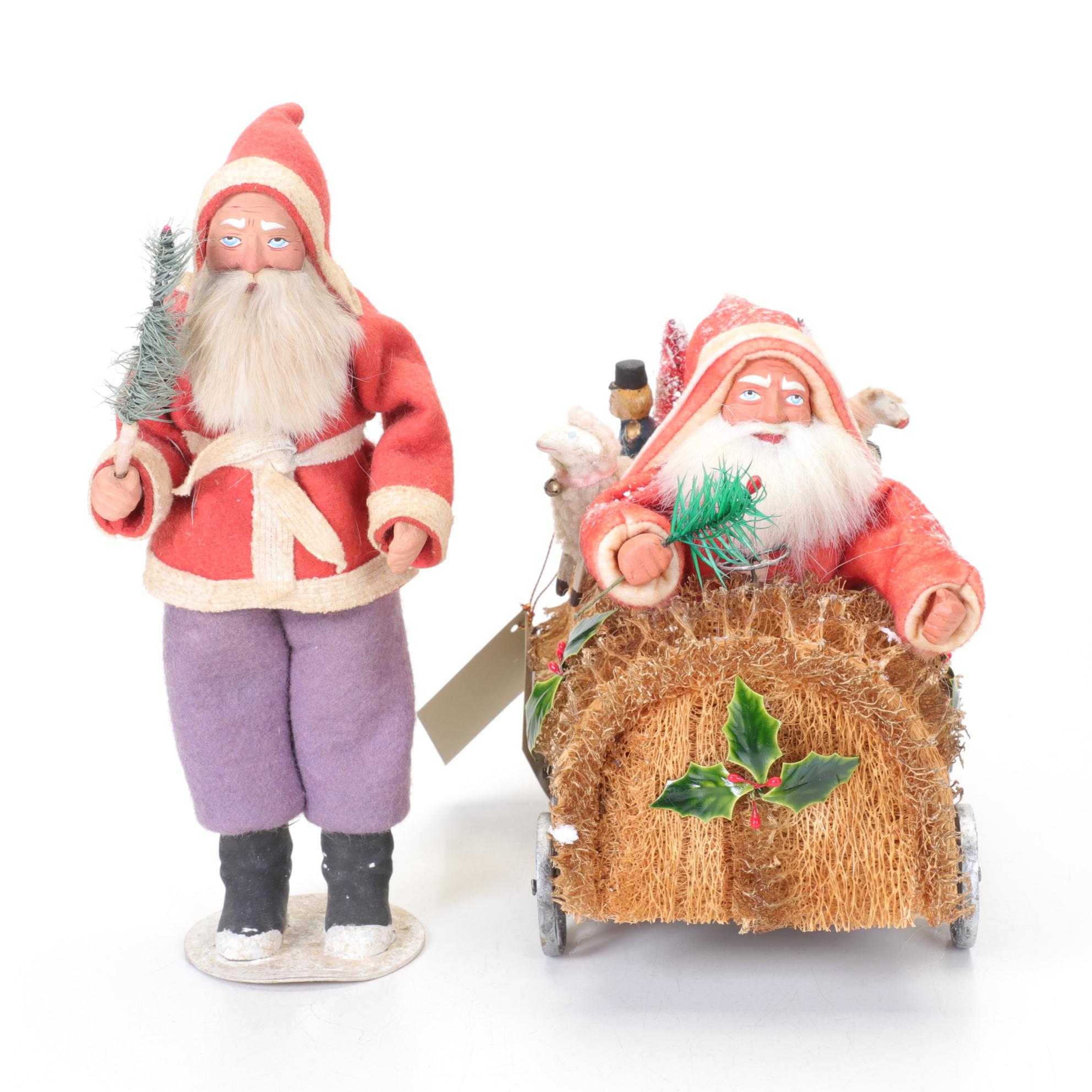 Bethany Lowe Santa in Car with German Santa Candy Box