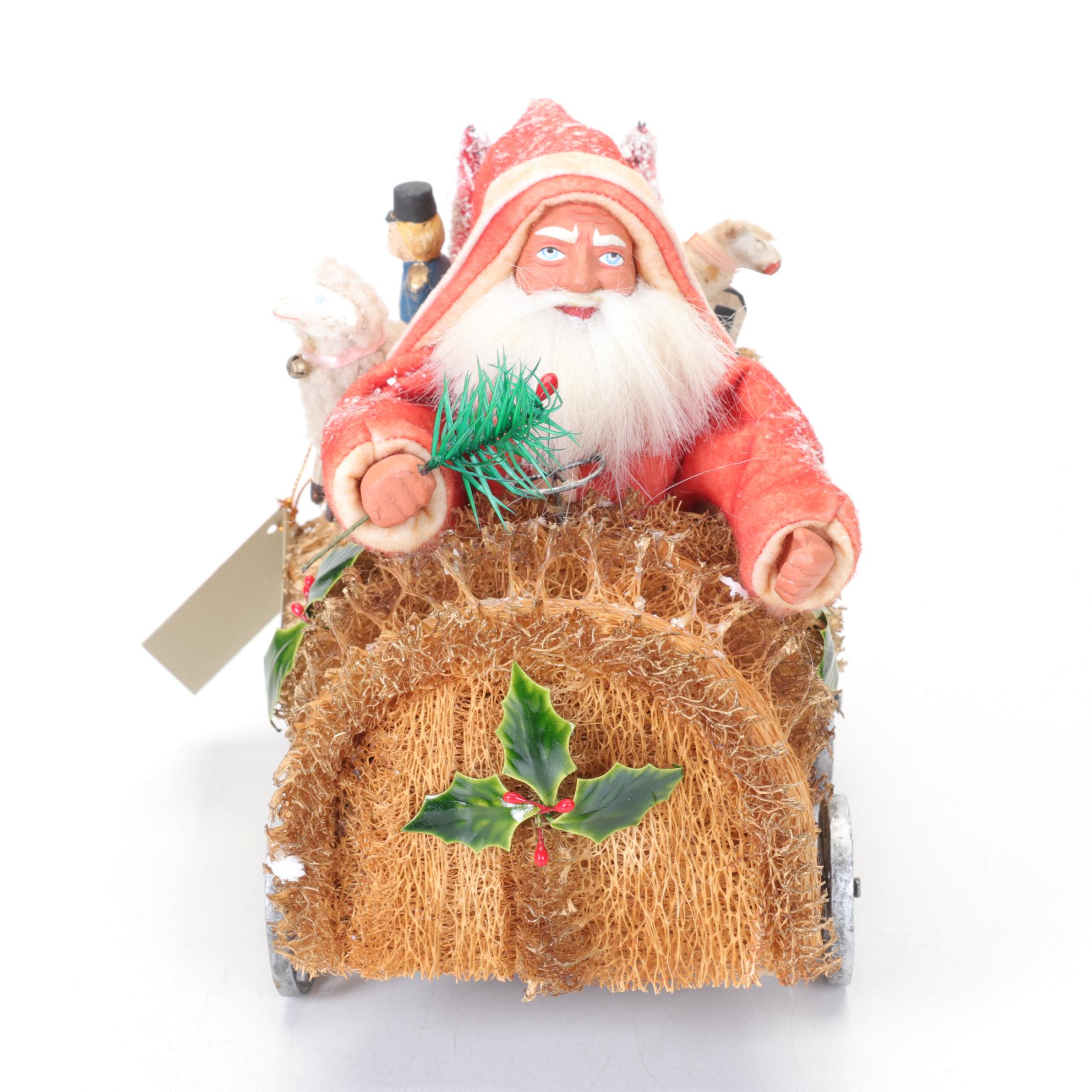 Bethany Lowe Santa in Car with German Santa Candy Box