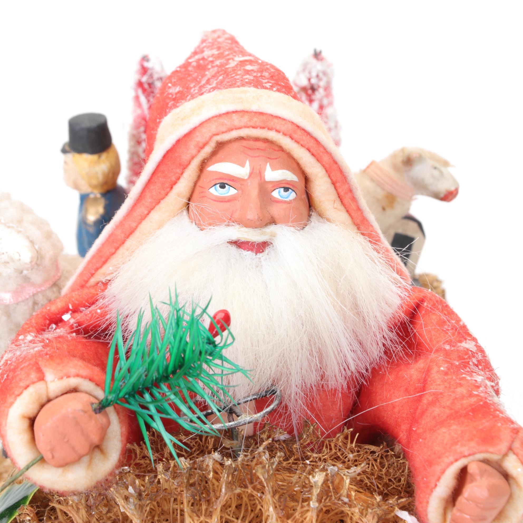 Bethany Lowe Santa in Car with German Santa Candy Box