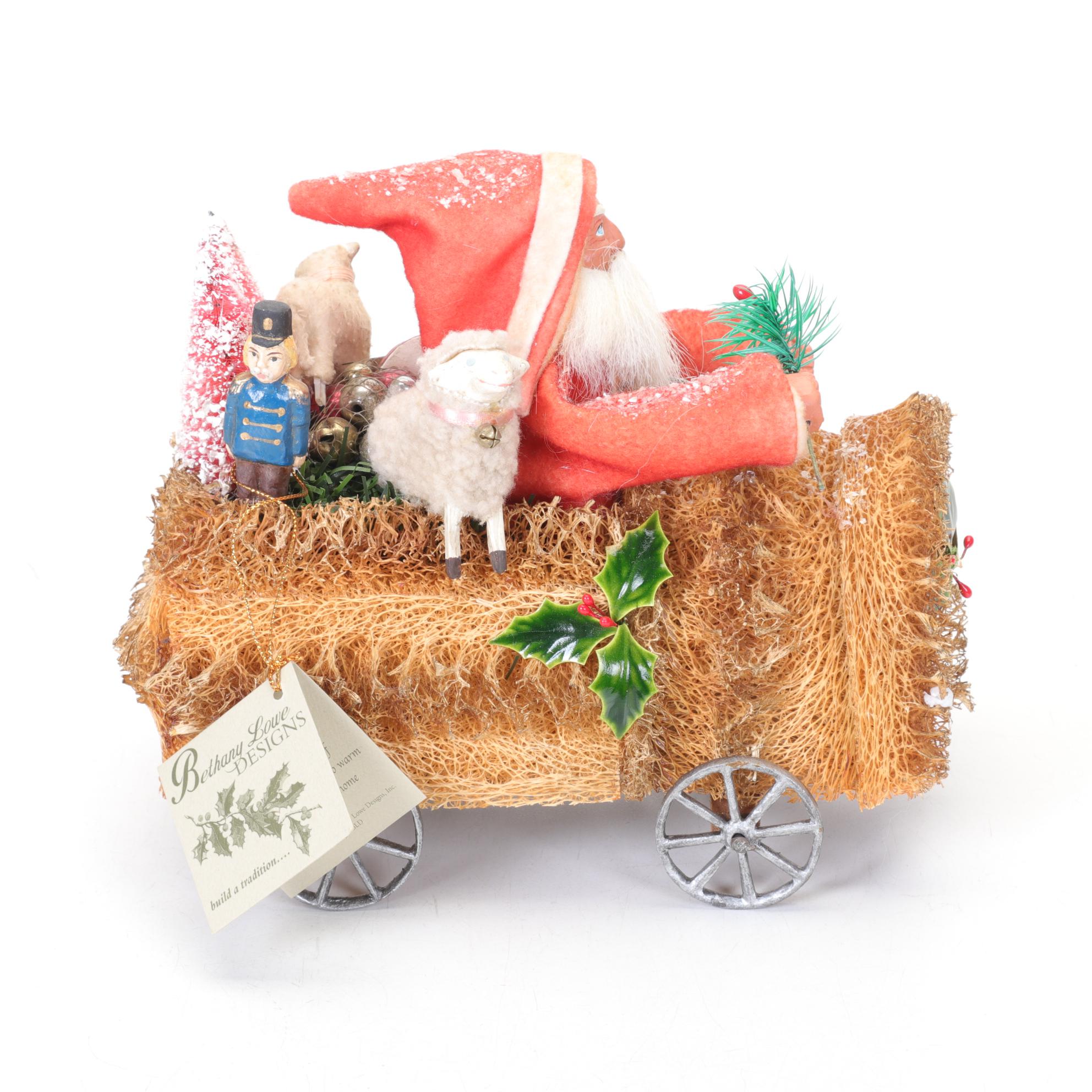 Bethany Lowe Santa in Car with German Santa Candy Box
