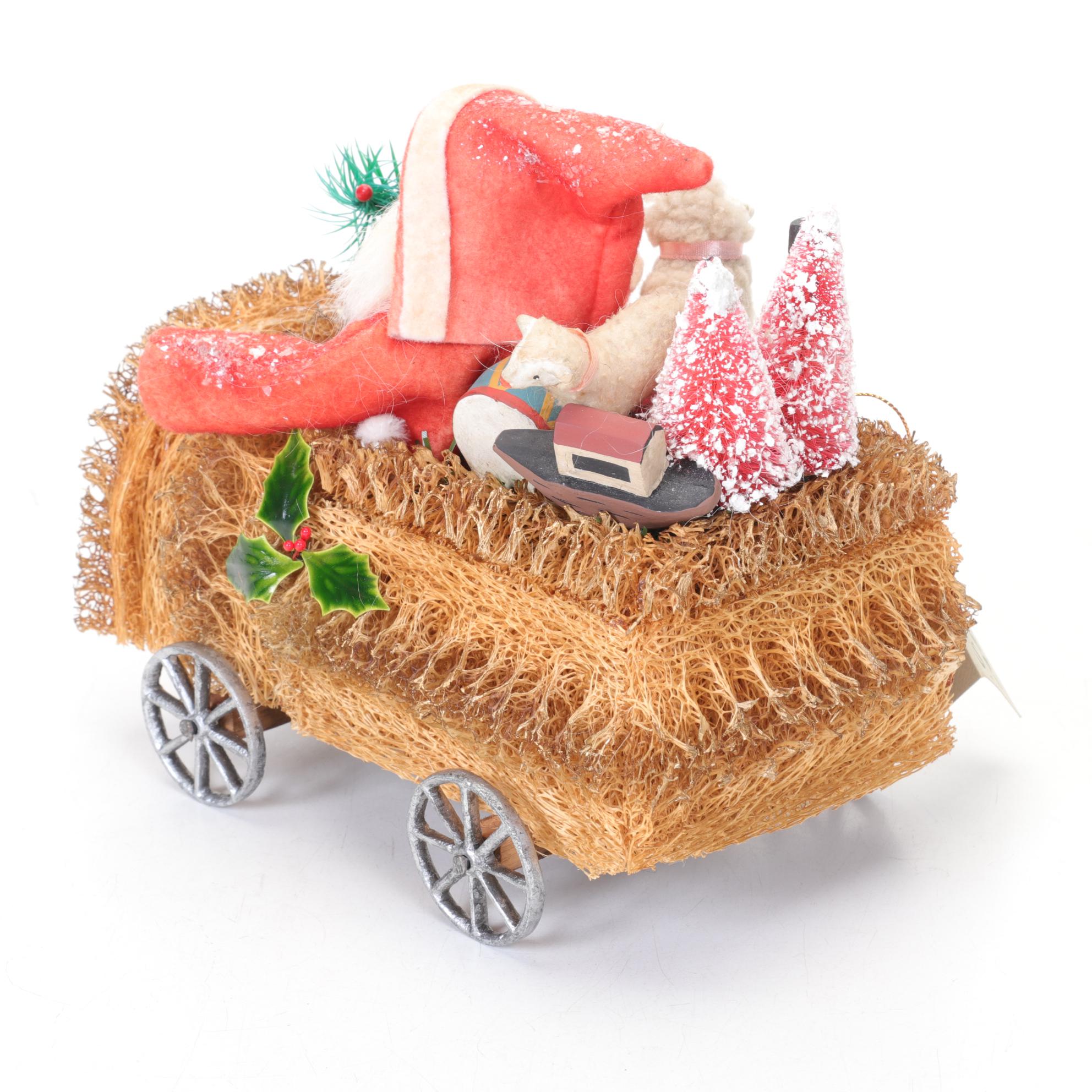 Bethany Lowe Santa in Car with German Santa Candy Box