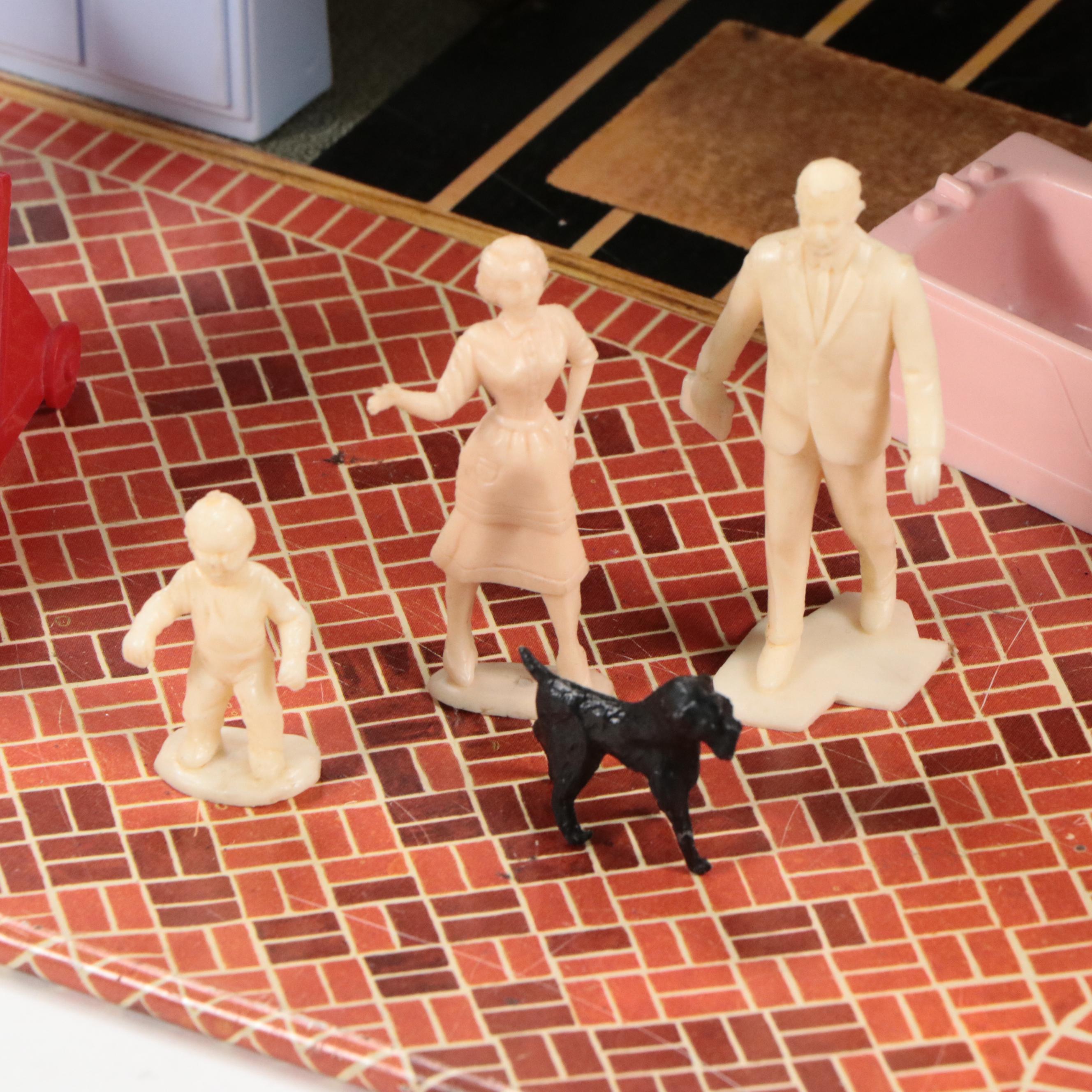 Marx Tin Litho Mid-Century Ranch Doll House with Accessories