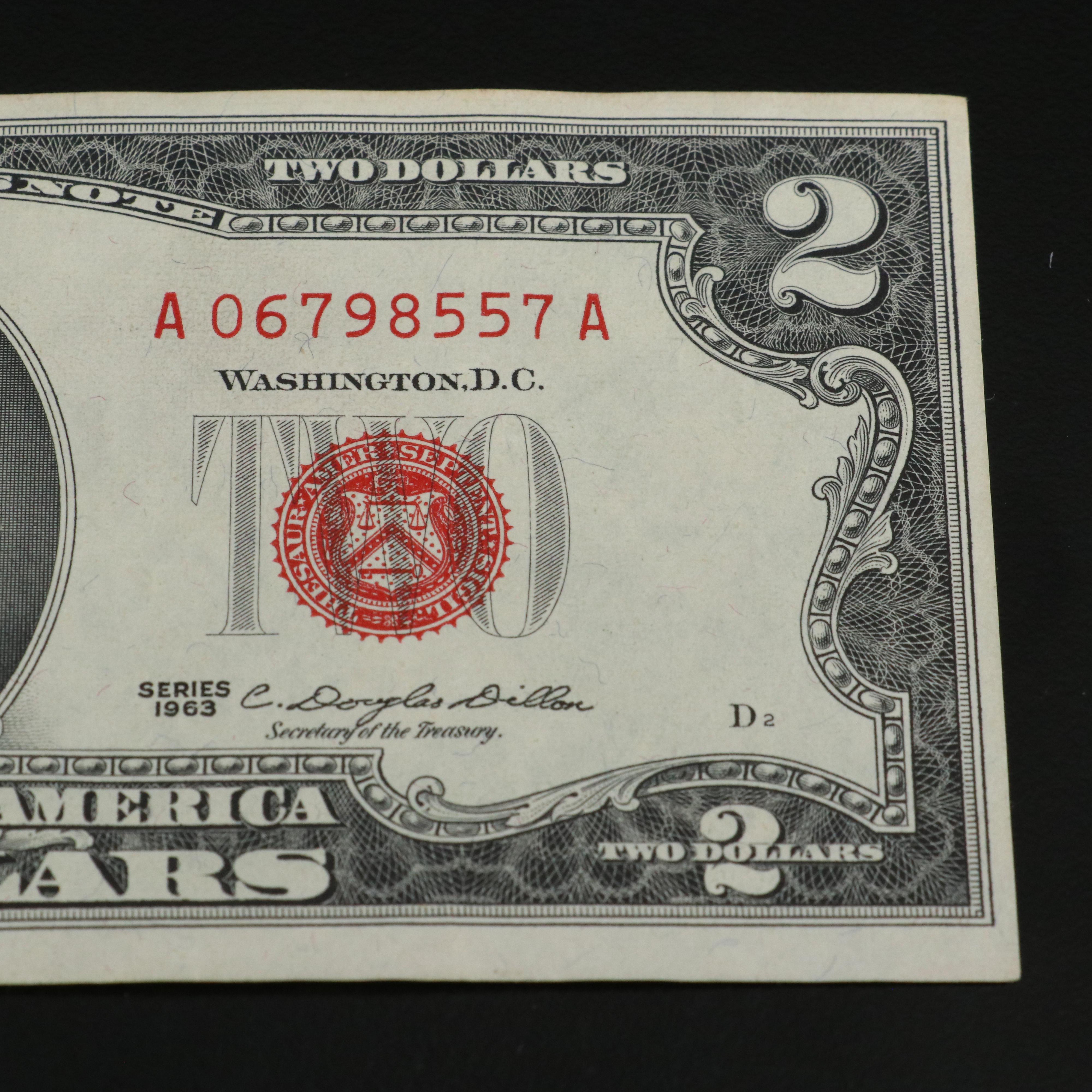 Group of Thirty-One Red Seal United States Legal Tender Two Dollar Notes