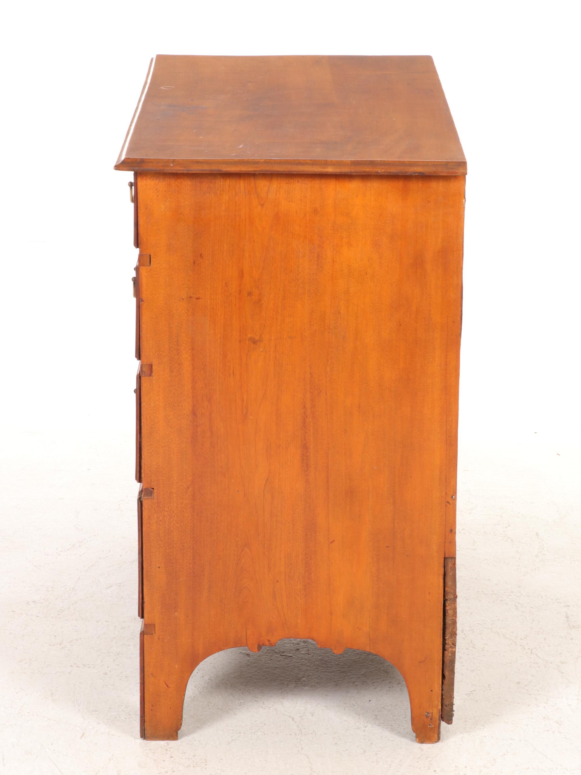 Chippendale Cherry Chest of Drawers with Bracket Feet, Early 19th Century