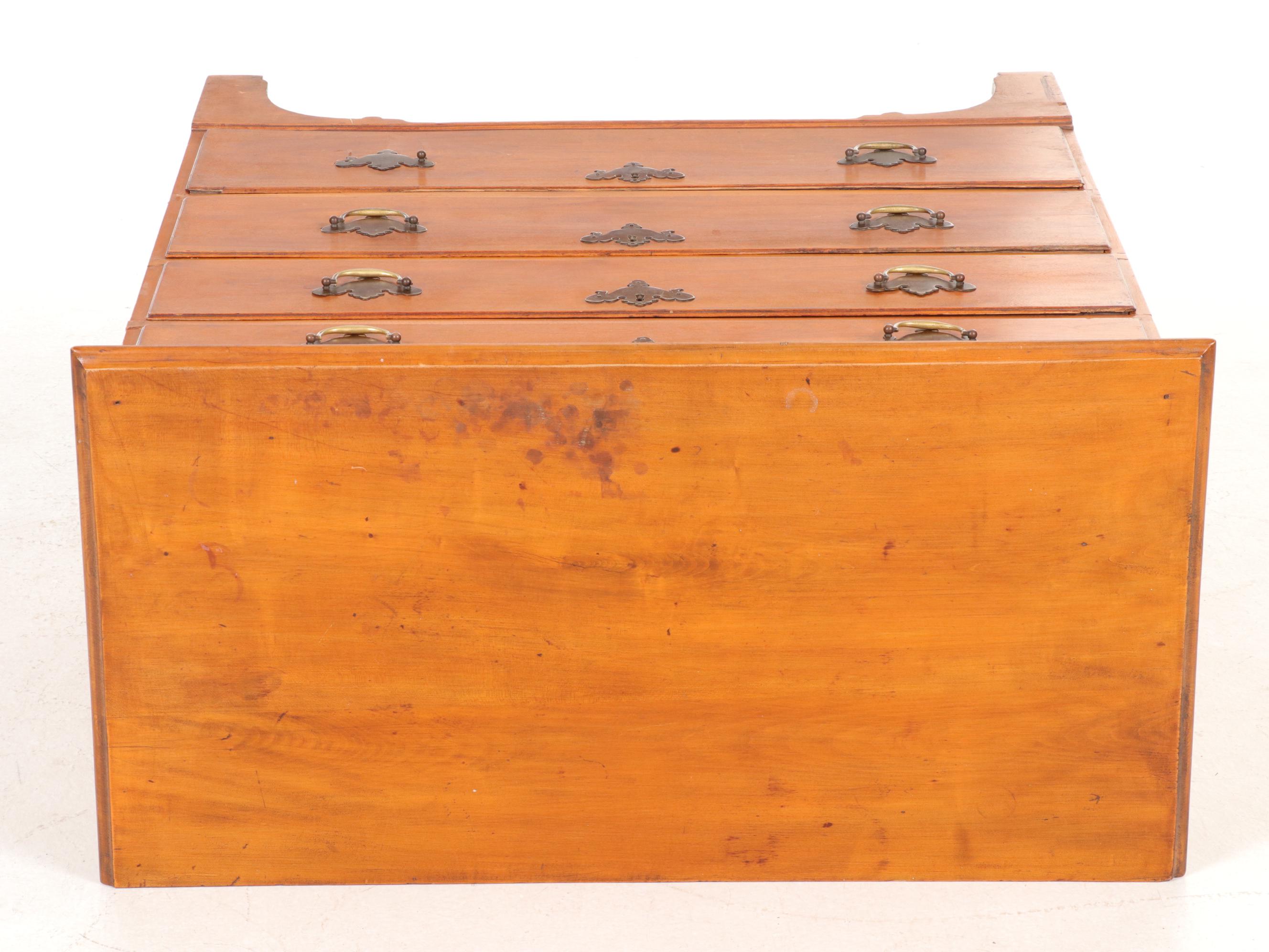 Chippendale Cherry Chest of Drawers with Bracket Feet, Early 19th Century