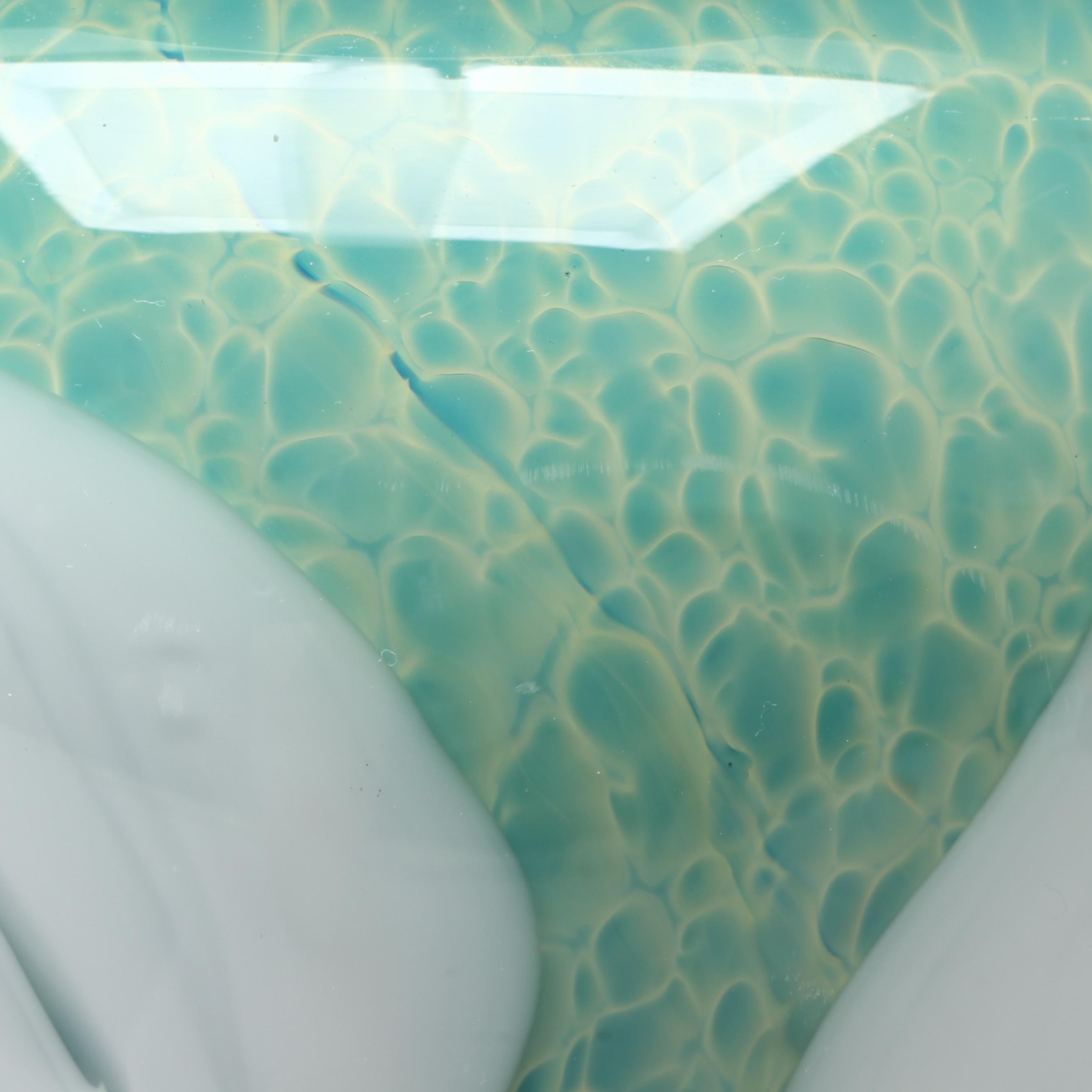 Richard Satava Handblown Floral Motif Studio Art Glass Vase, Late 20th Century