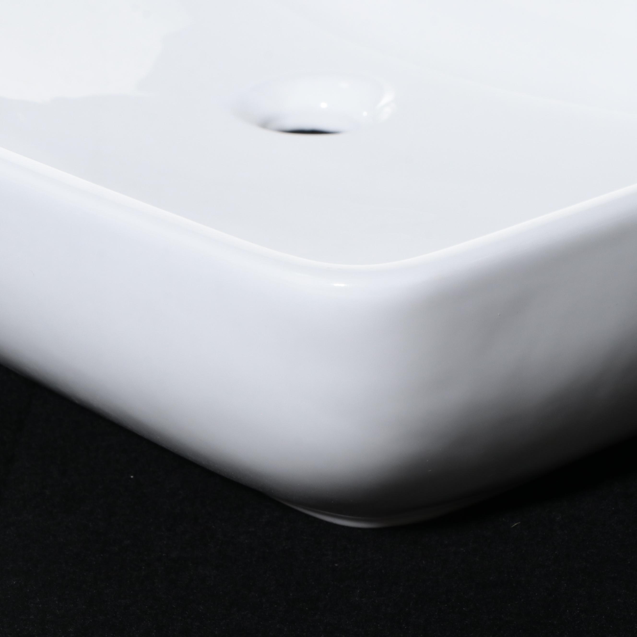 28" Rectangular White Porcelain Vessel Sink