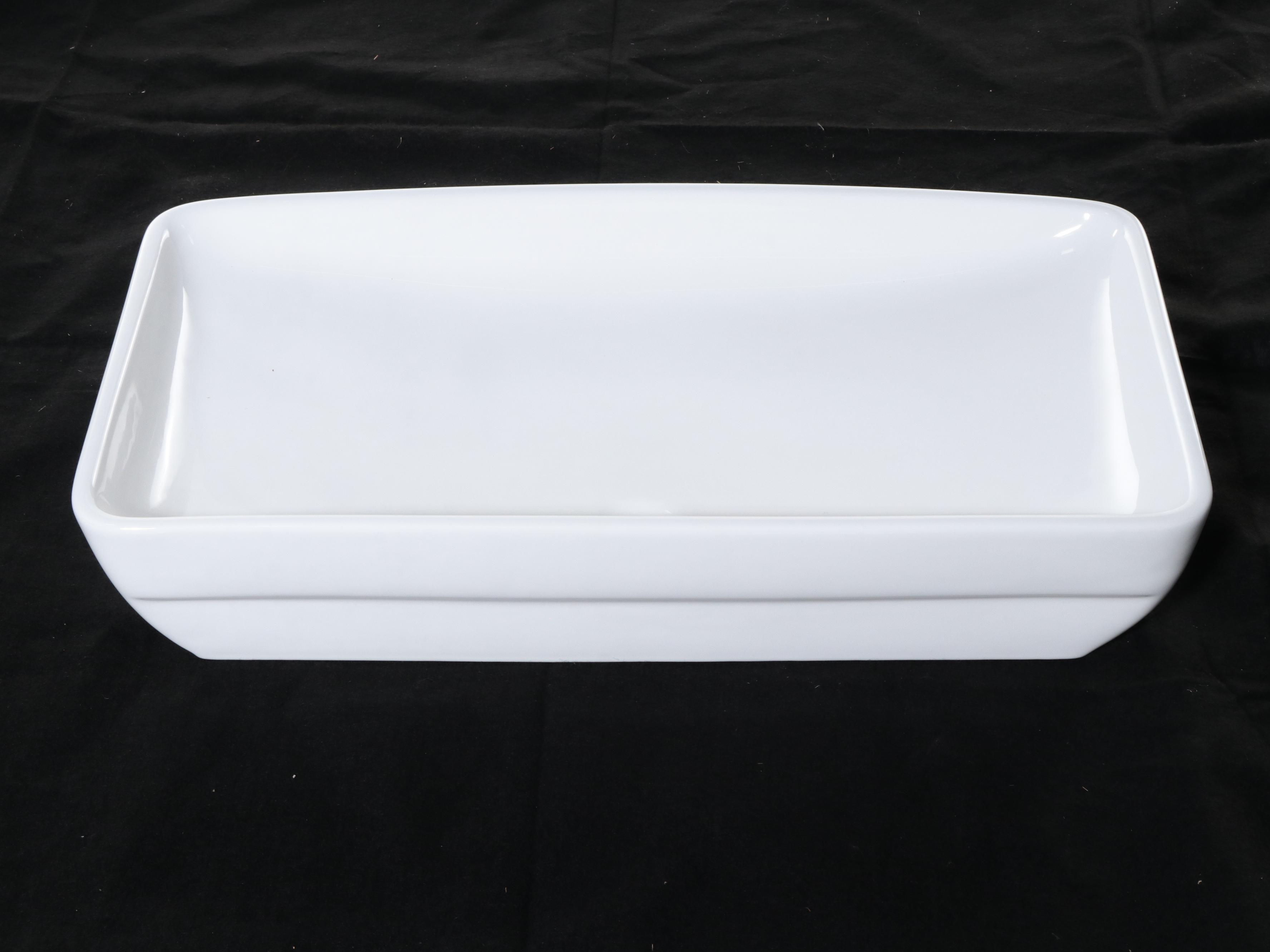 28" Rectangular White Porcelain Vessel Sink