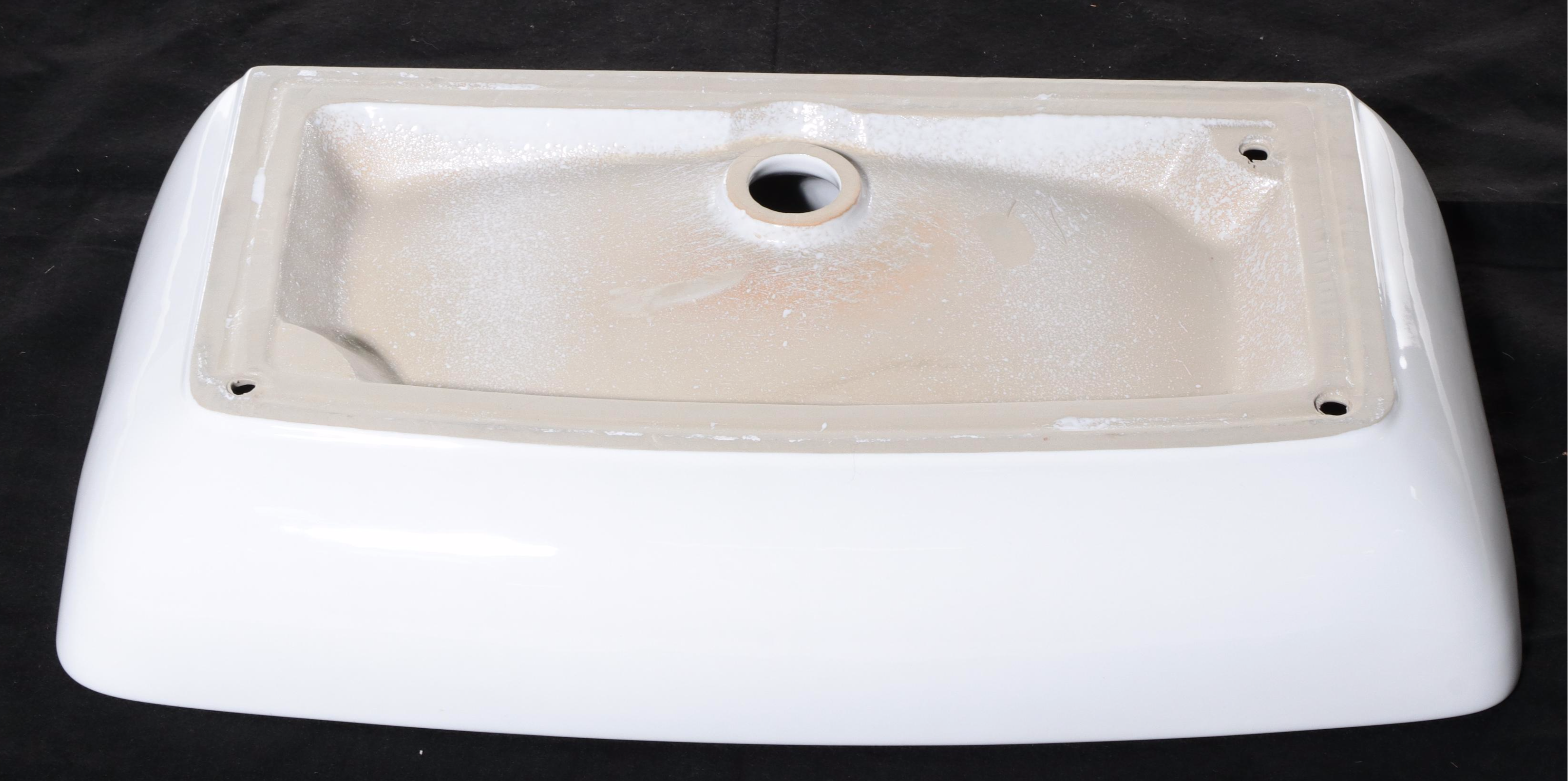 28" Rectangular White Porcelain Vessel Sink