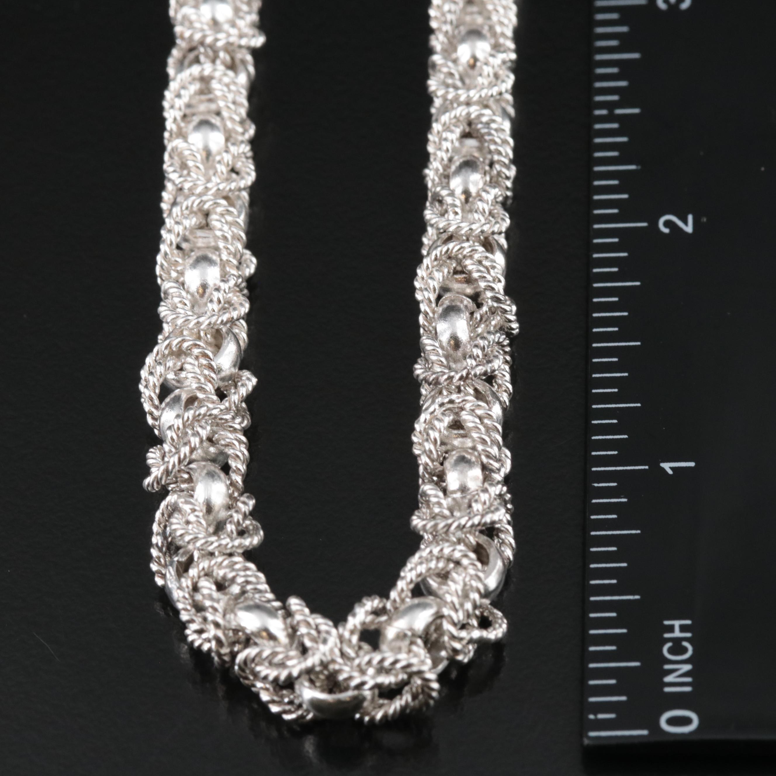 Mexican Sterling Byzantine Link Necklace