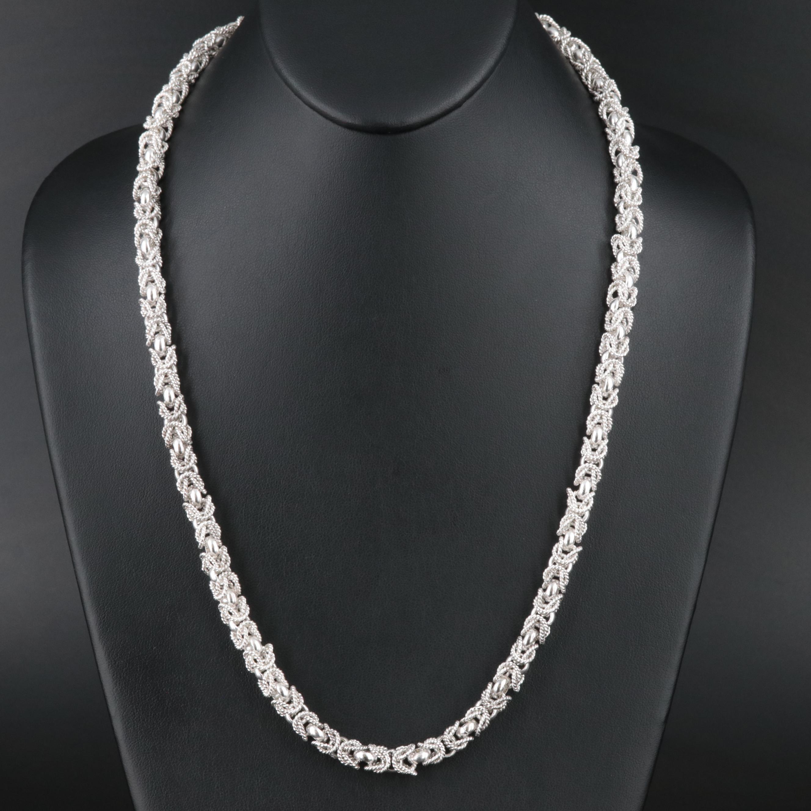 Mexican Sterling Byzantine Link Necklace