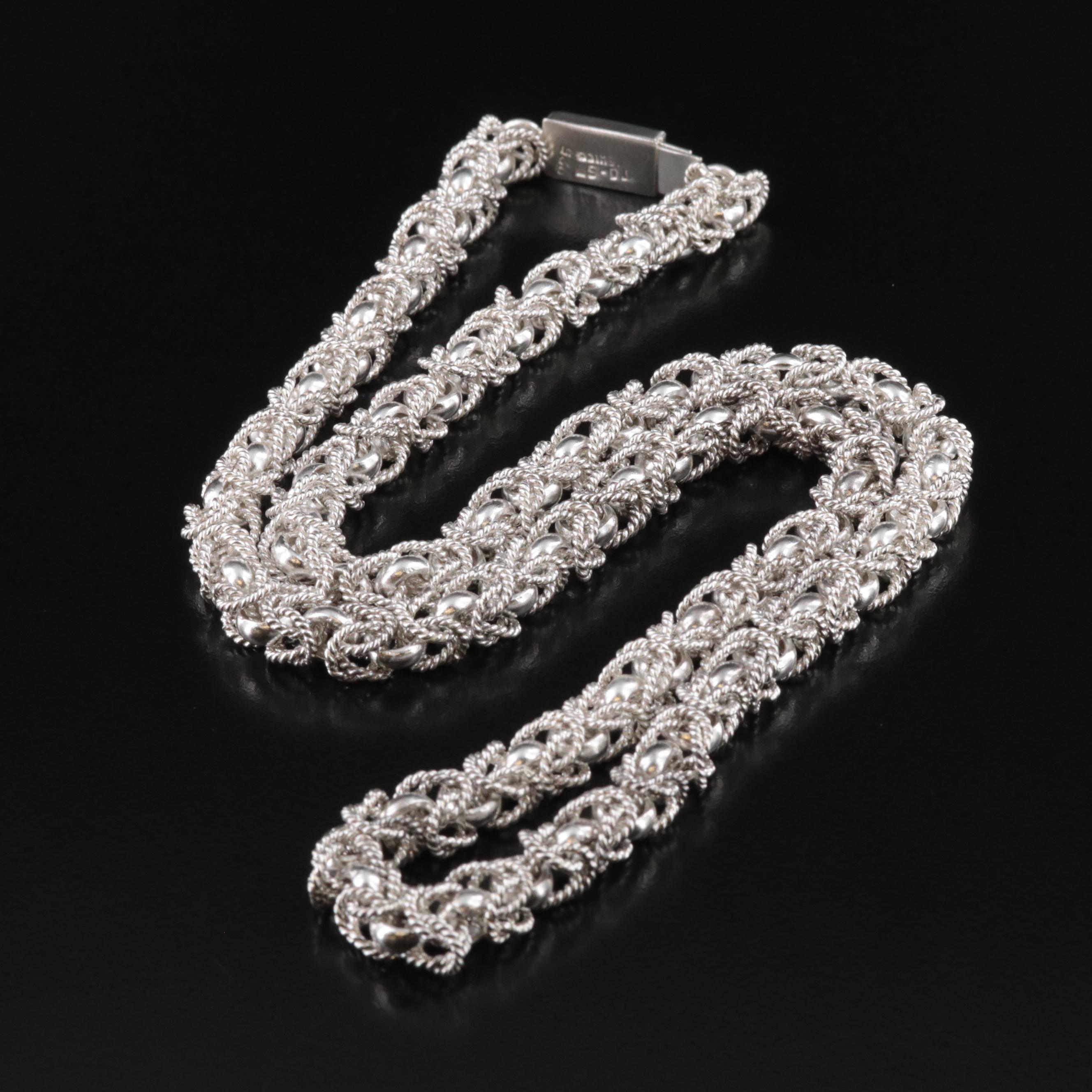 Mexican Sterling Byzantine Link Necklace