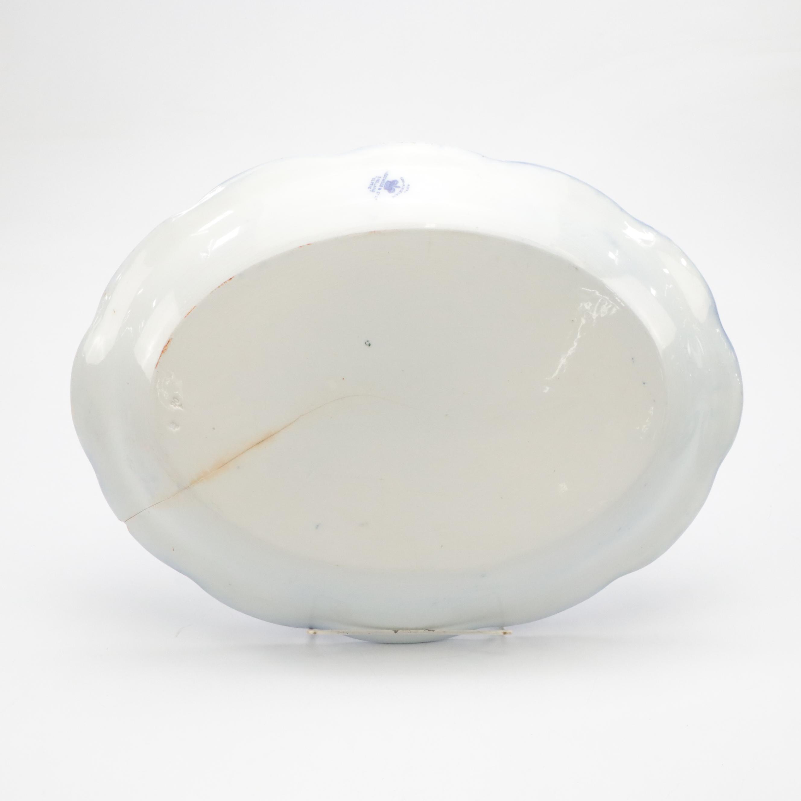 Wedgwood "Clytie" Flow Blue Turkey Platter and Plates