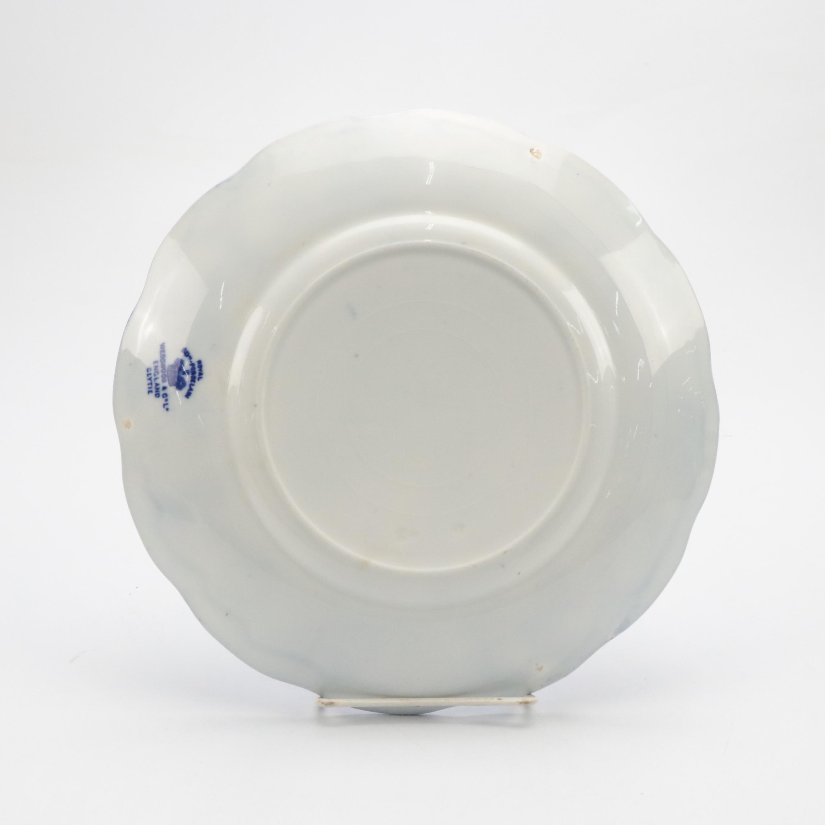 Wedgwood "Clytie" Flow Blue Turkey Platter and Plates