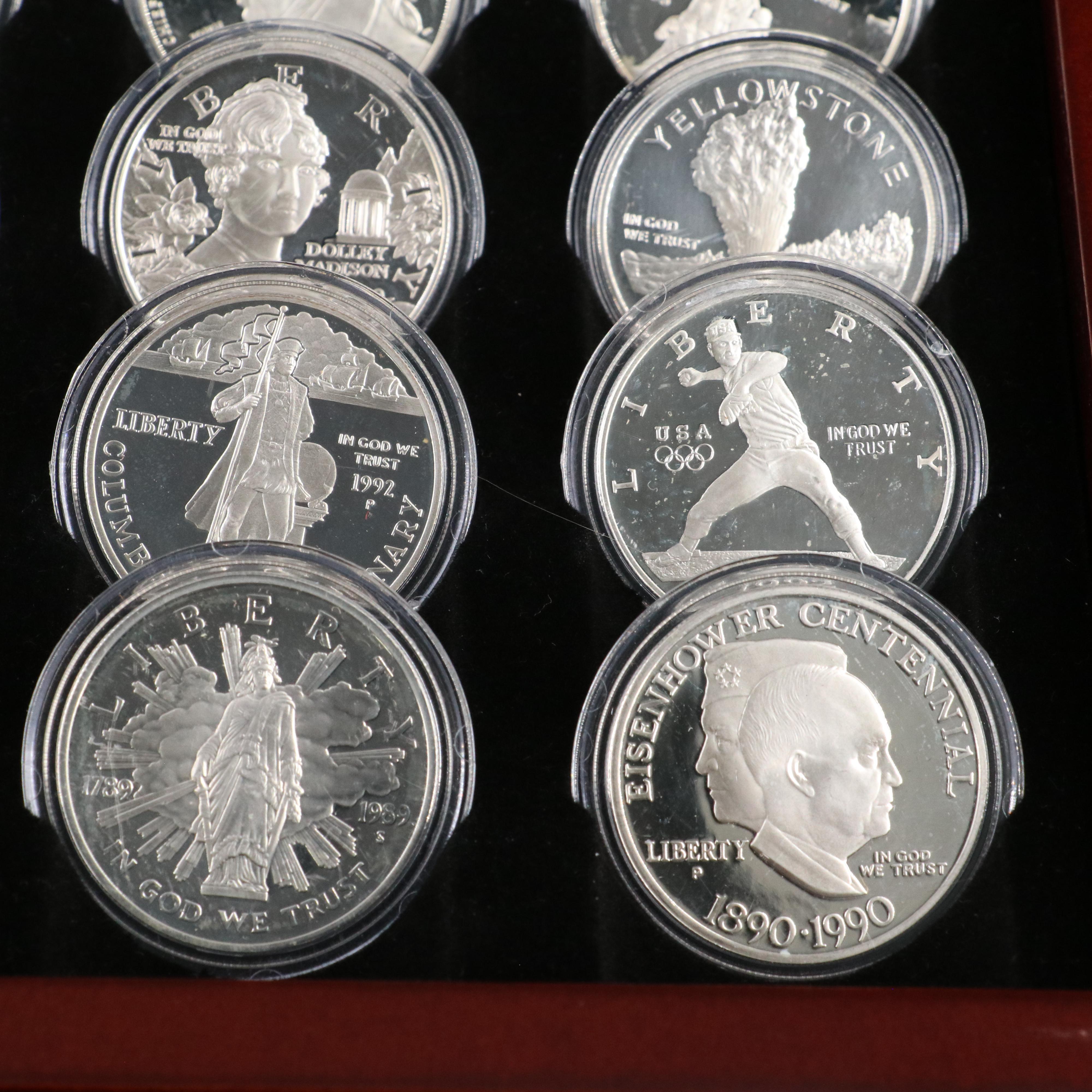 Collection of 25 Different U.S Modern Commemorative Proof Silver Dollars