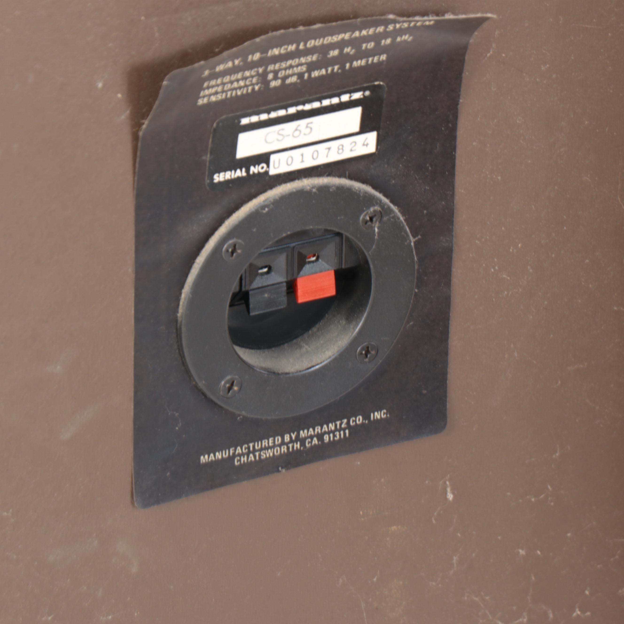 Pair of Marantz CS-65 Walnut-Veneer Loud Speakers