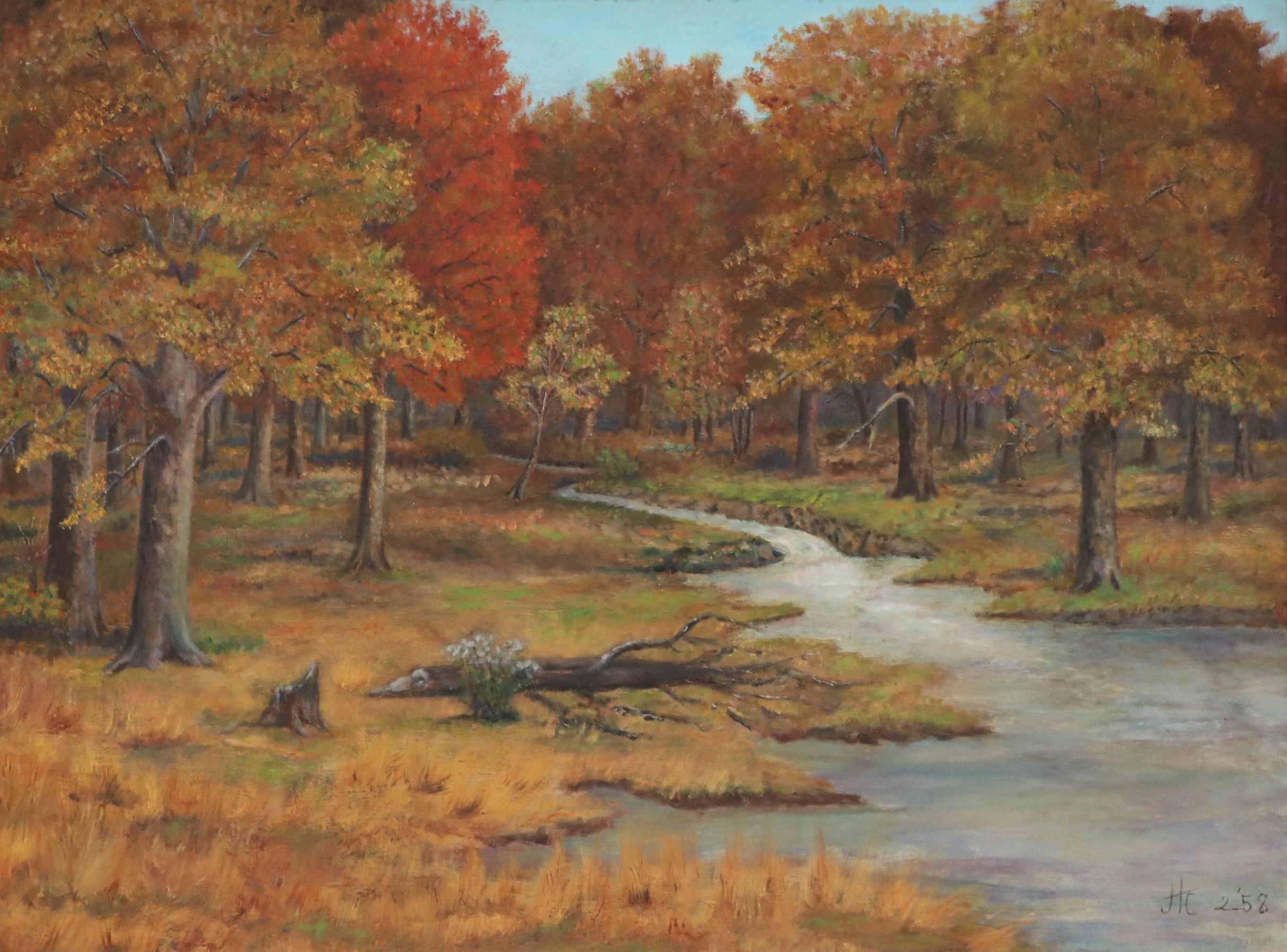 Julia H. Cunningham Oil Painting "Autumn Phantasy," 1958