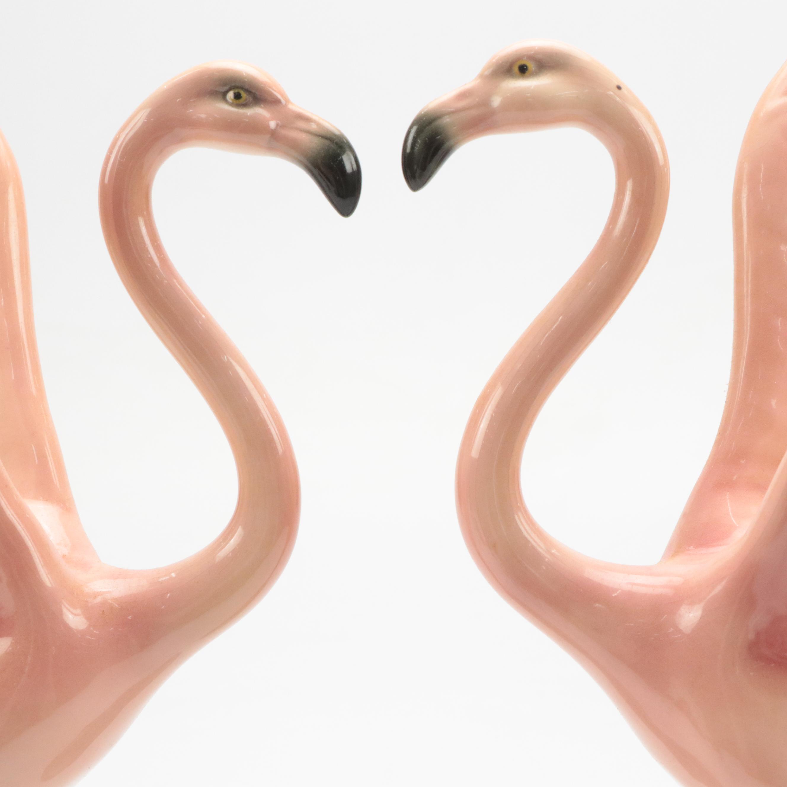 Will George Mid Century Modern Ceramic Flamingo Figurines