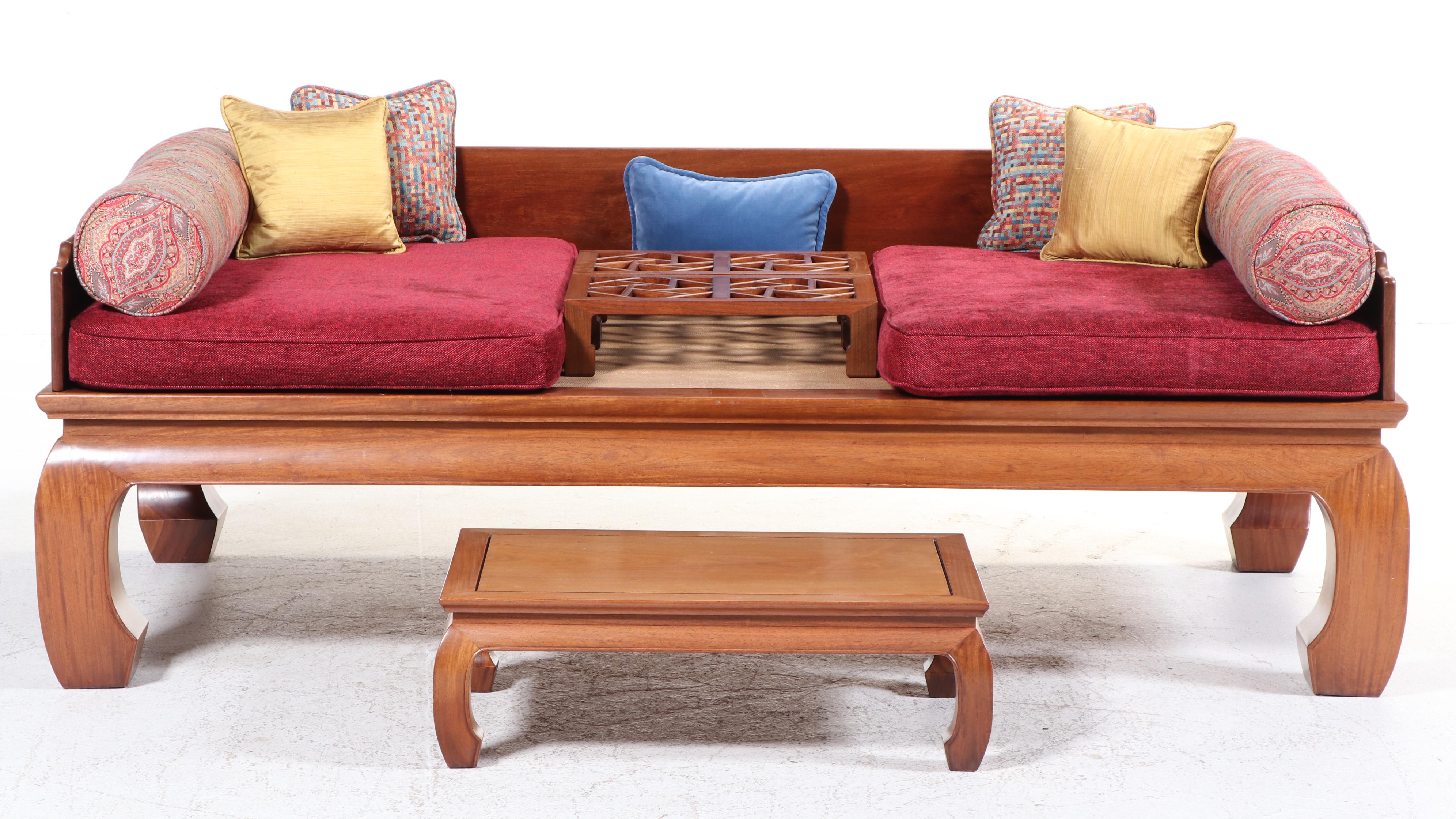 Chinese Ming Style Wood Daybed Set