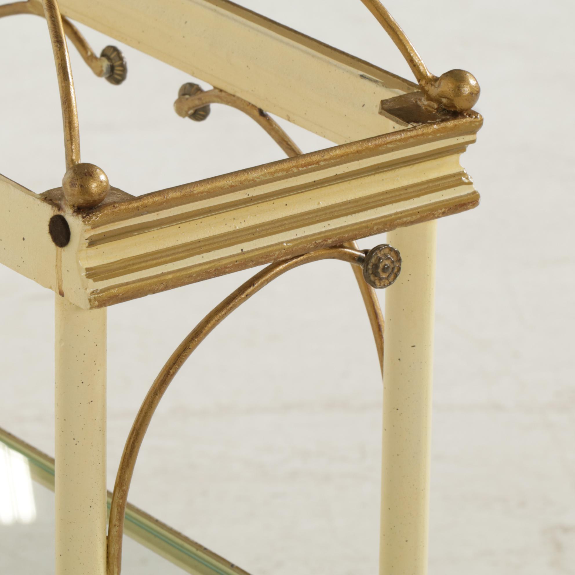 French Chinoiserie Pagoda-Form Painted Iron Two-Shelf Vitrine, Mid 20th Century