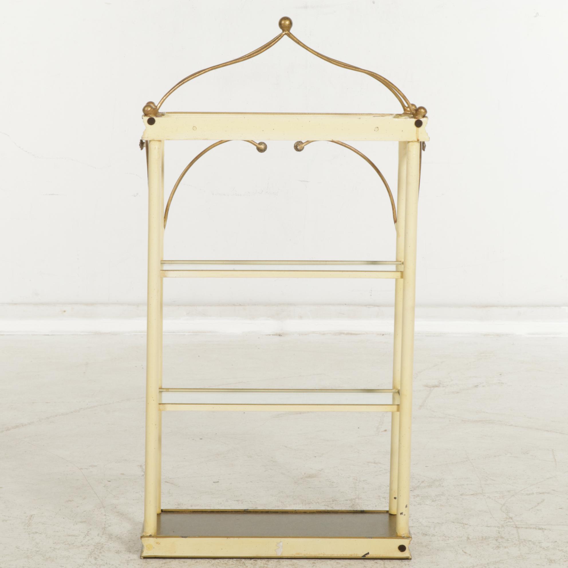 French Chinoiserie Pagoda-Form Painted Iron Two-Shelf Vitrine, Mid 20th Century