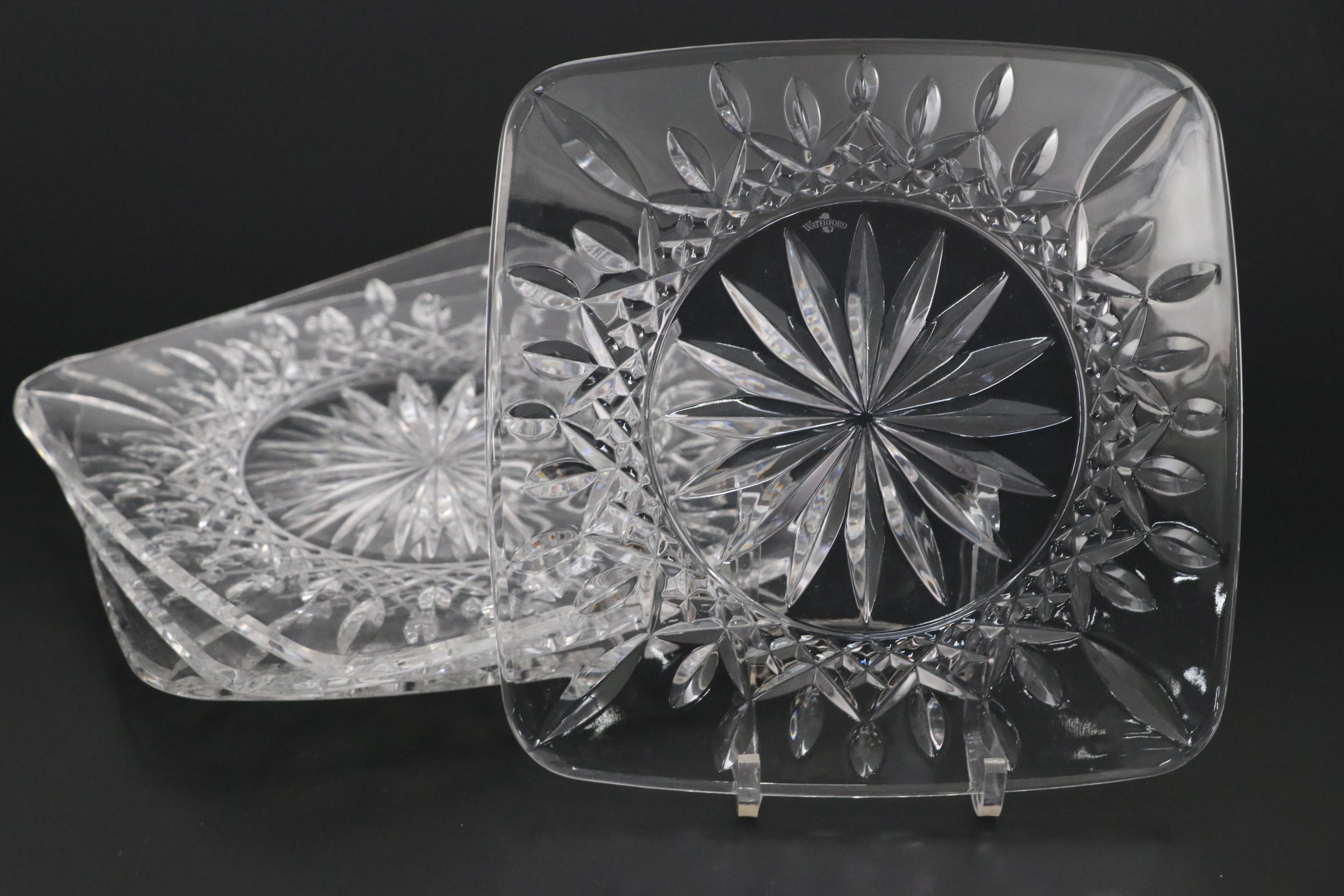Waterford Crystal "Lismore" Square Plates with Shakers & More Table Accessories