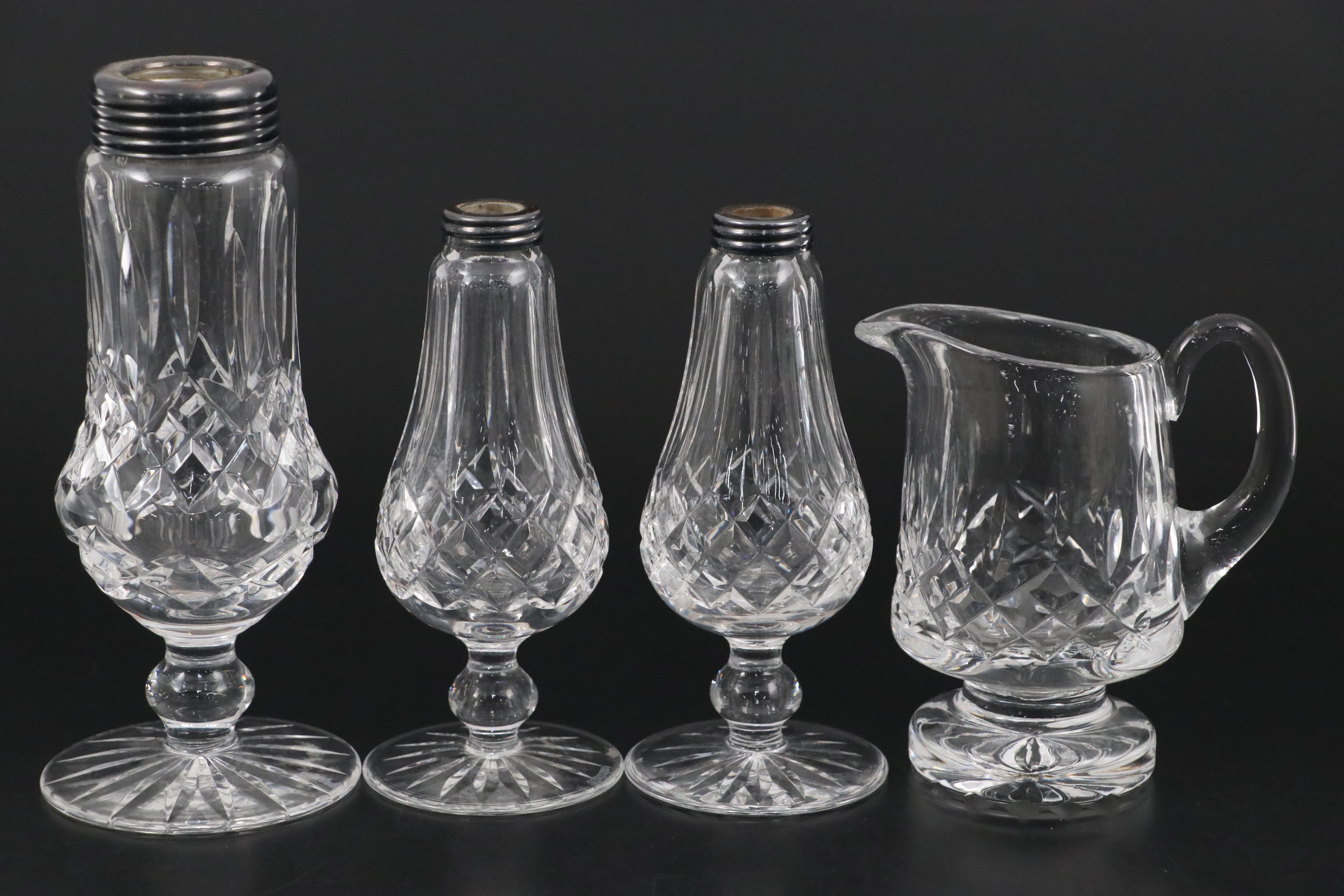 Waterford Crystal "Lismore" Square Plates with Shakers & More Table Accessories