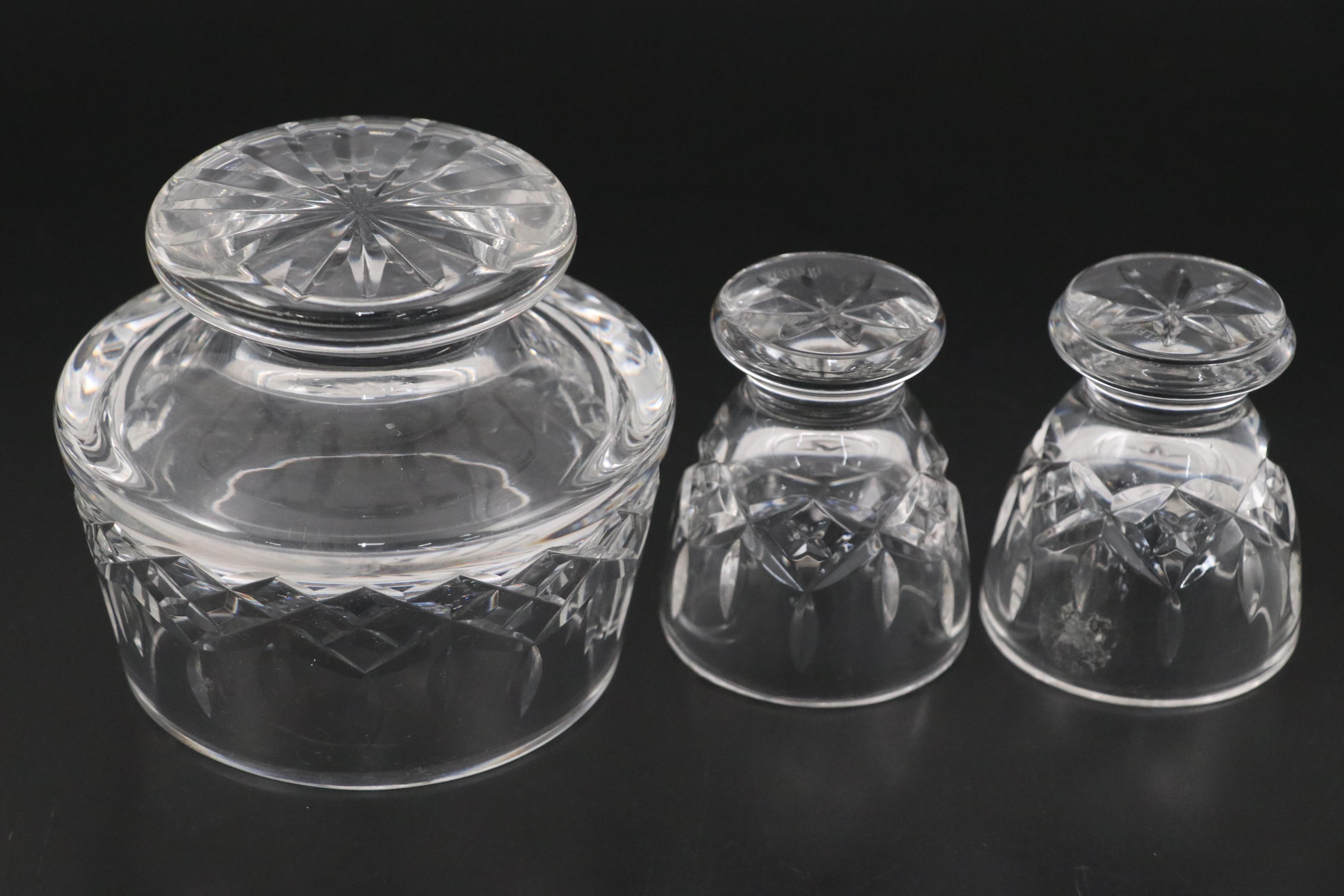 Waterford Crystal "Lismore" Square Plates with Shakers & More Table Accessories