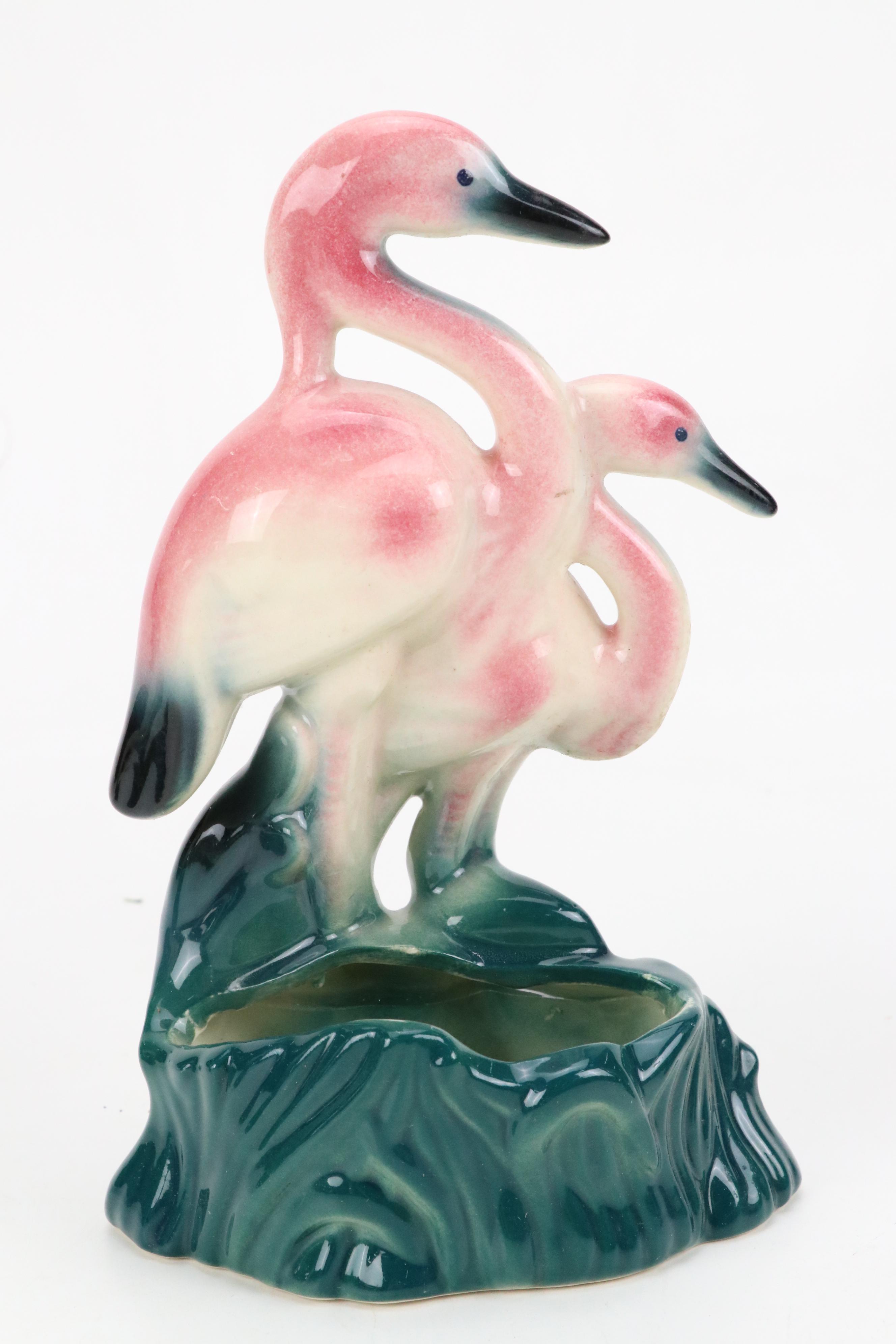 Pink Flamingo Ceramic Planters