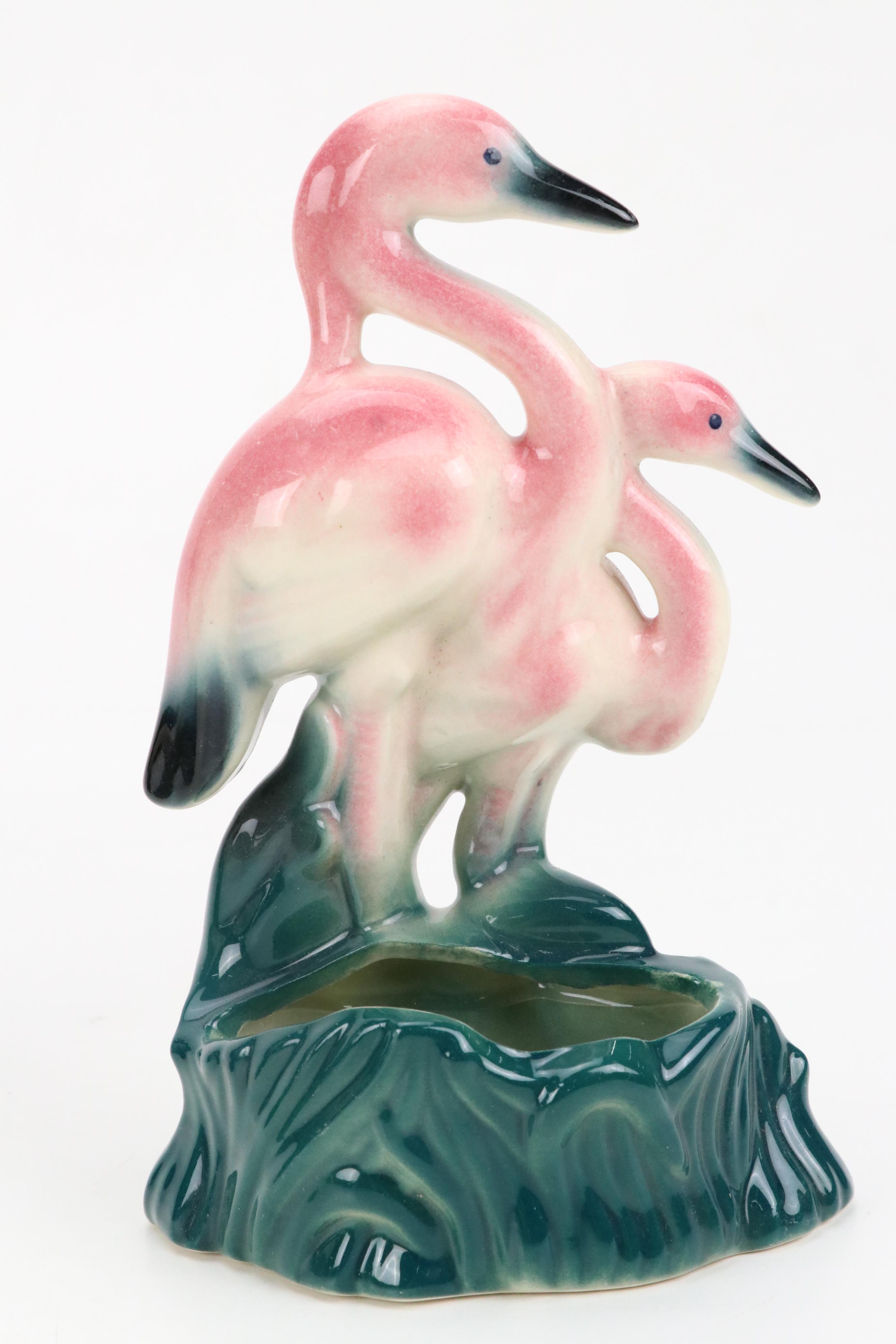 Pink Flamingo Ceramic Planters