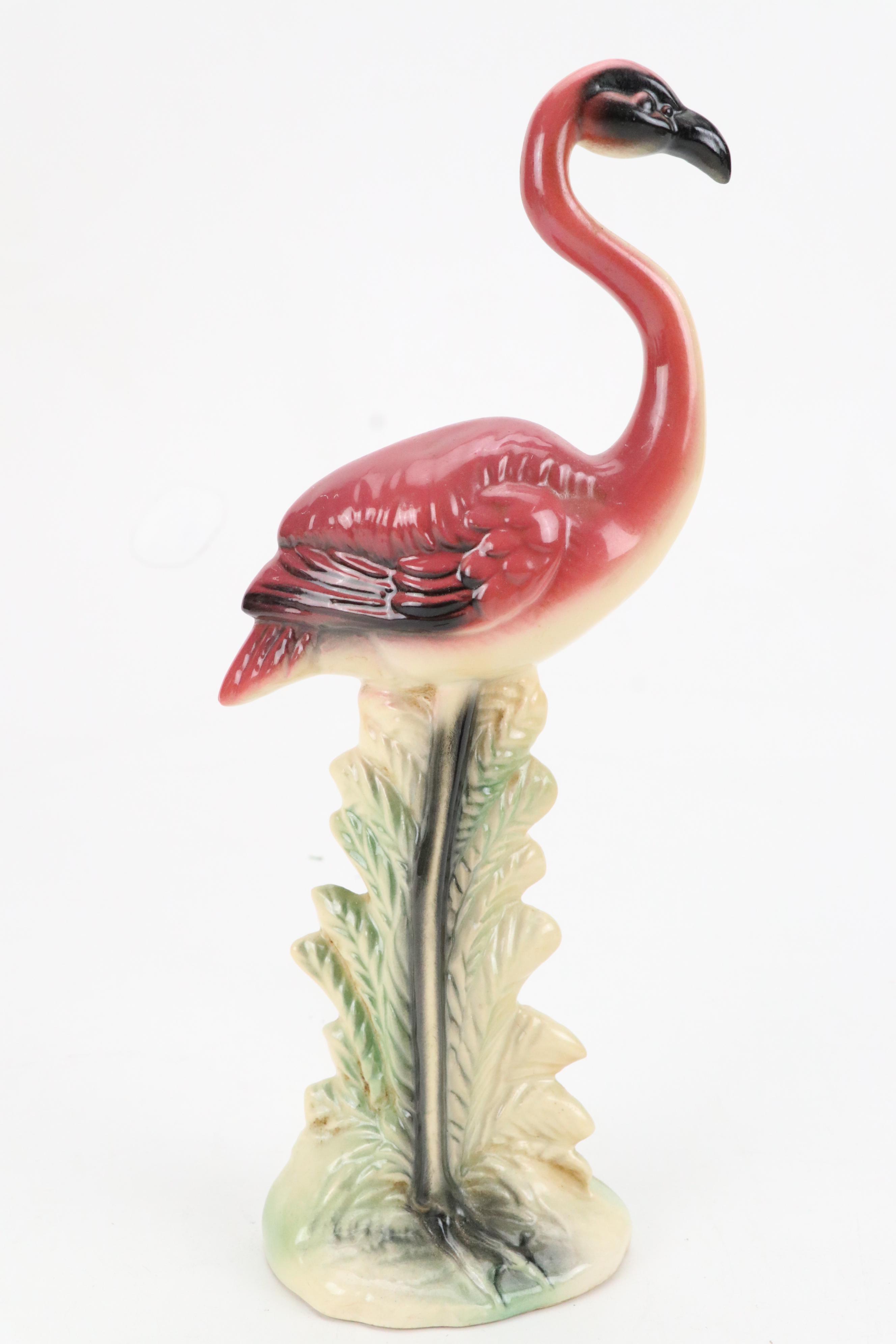 Brad Keeler Flamingo Figurine with California "Garden Time" Bowl and Figurines