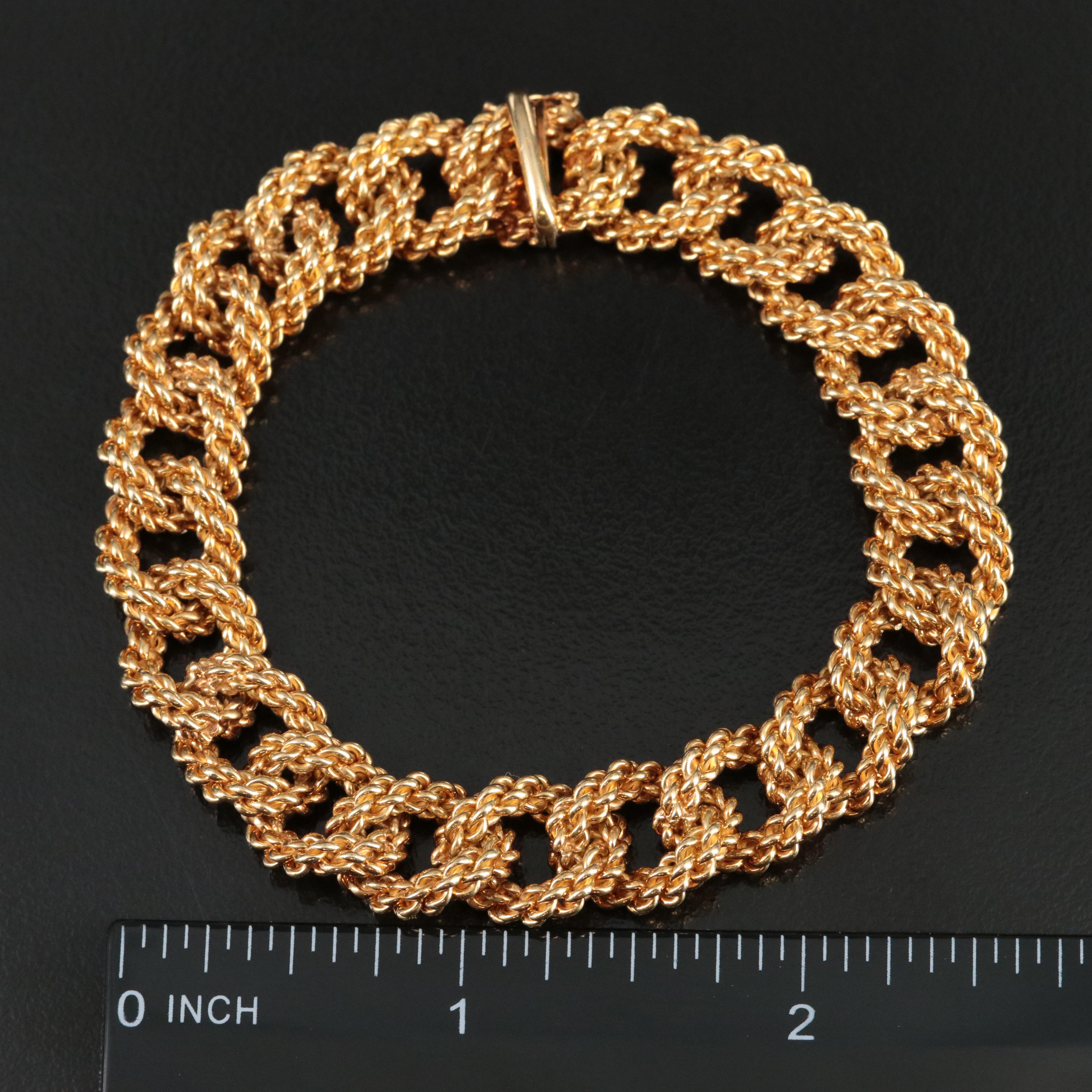 Tiffany & Co. 18K Twisted Rope Curb Link Bracelet