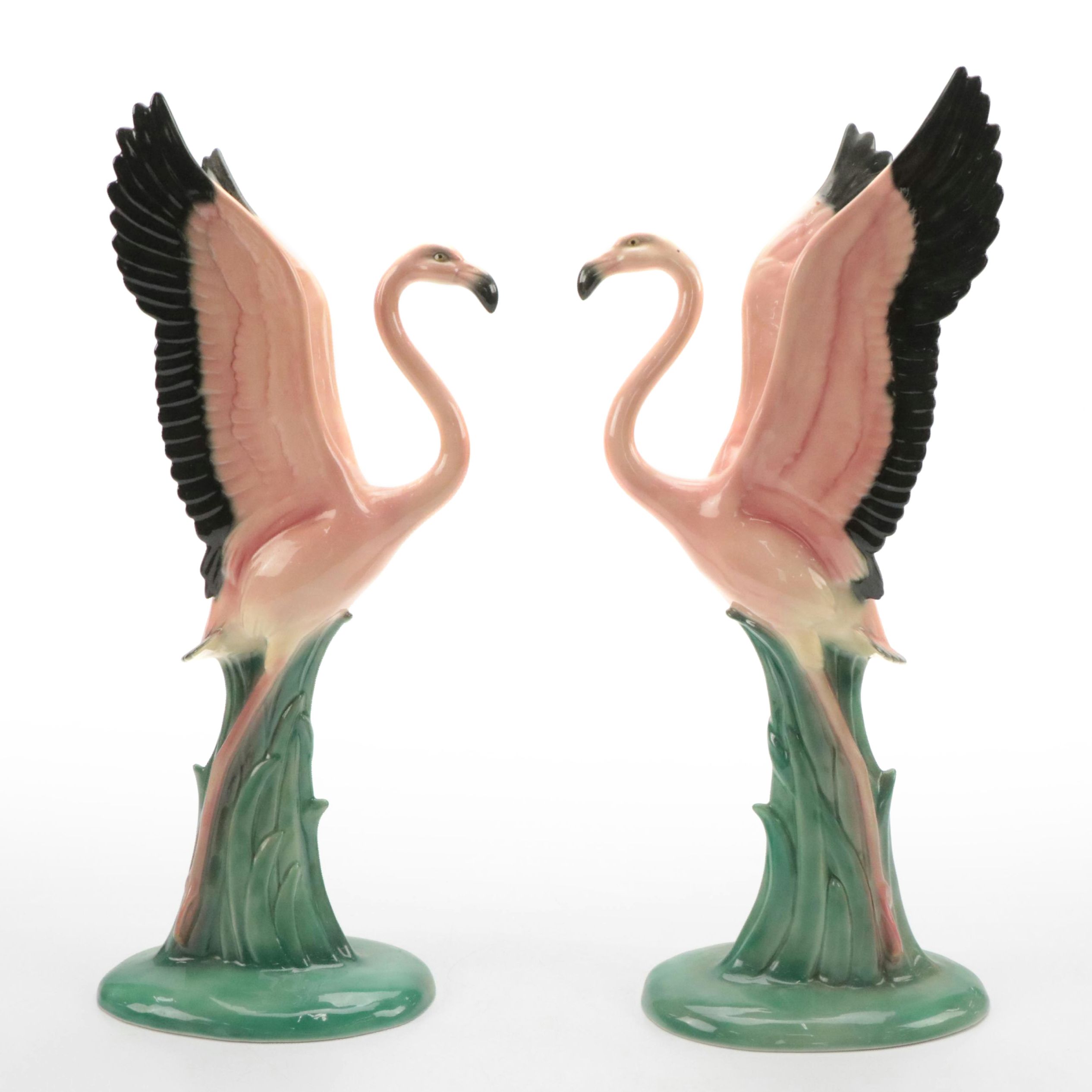 Will George Mid Century Modern Ceramic Flamingo Figurines