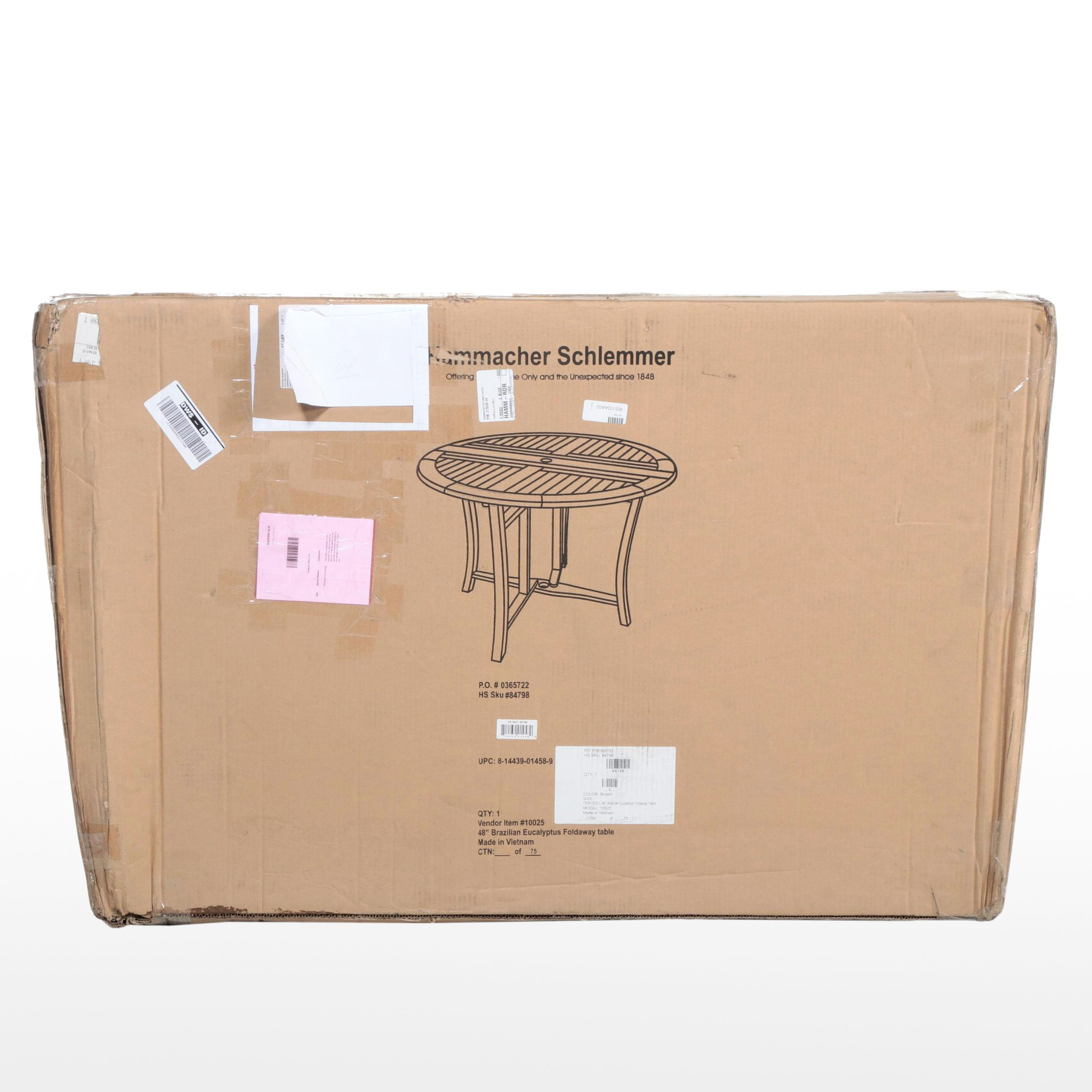 Hammacher Schlemmer Brazilian Eucalyptus Foldaway Table