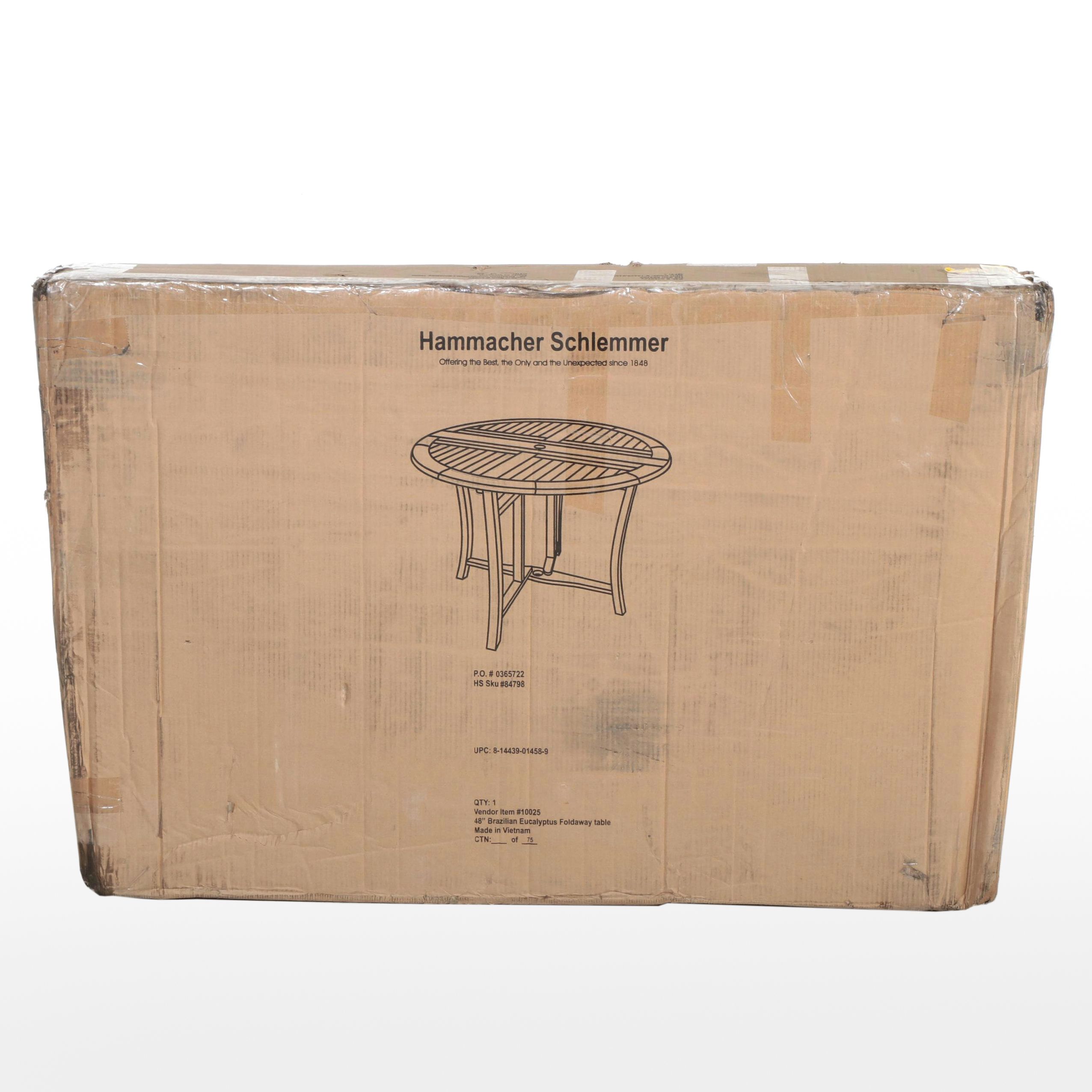 Hammacher Schlemmer Brazilian Eucalyptus Foldaway Table