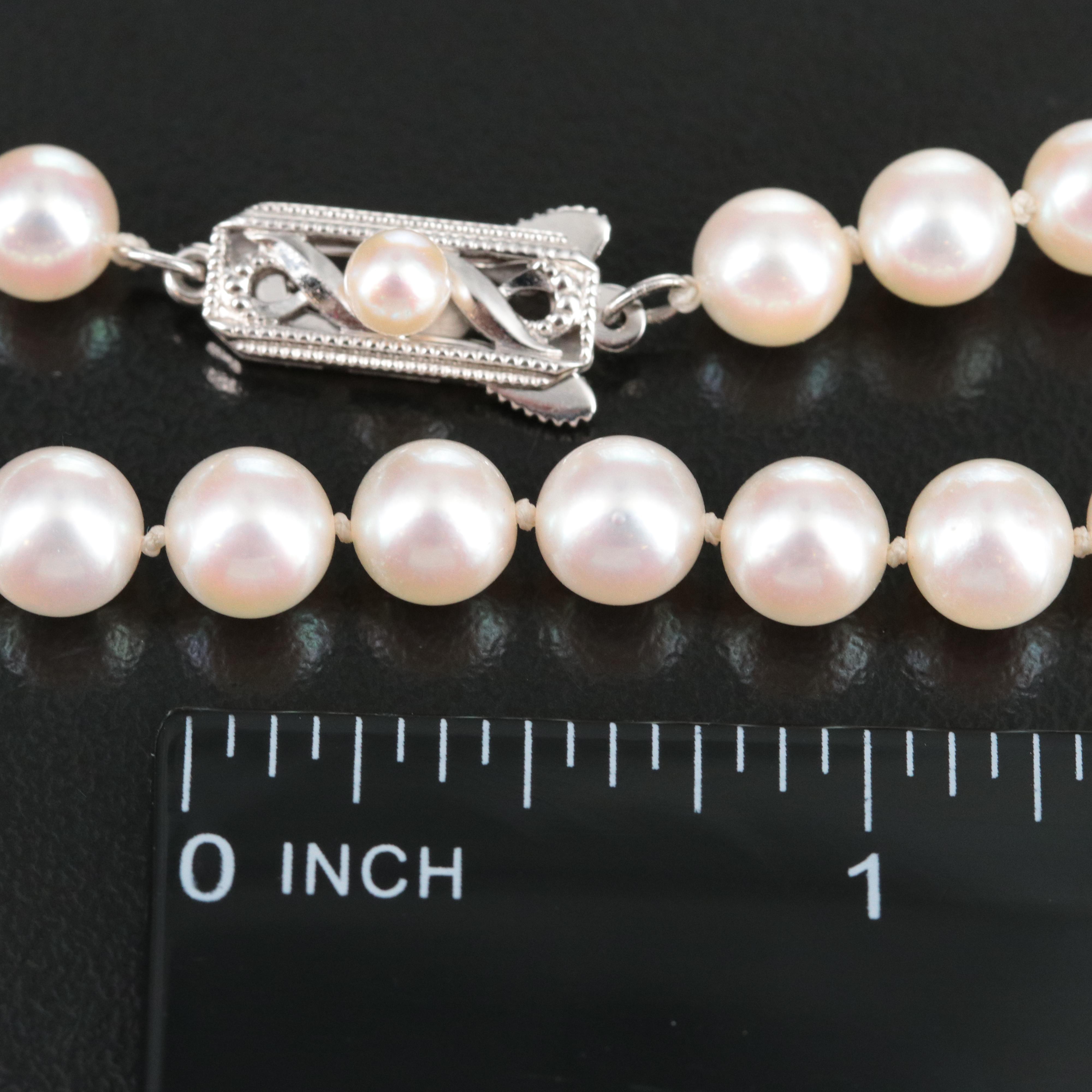 Mikimoto Pearl Necklace with 14K Clasp
