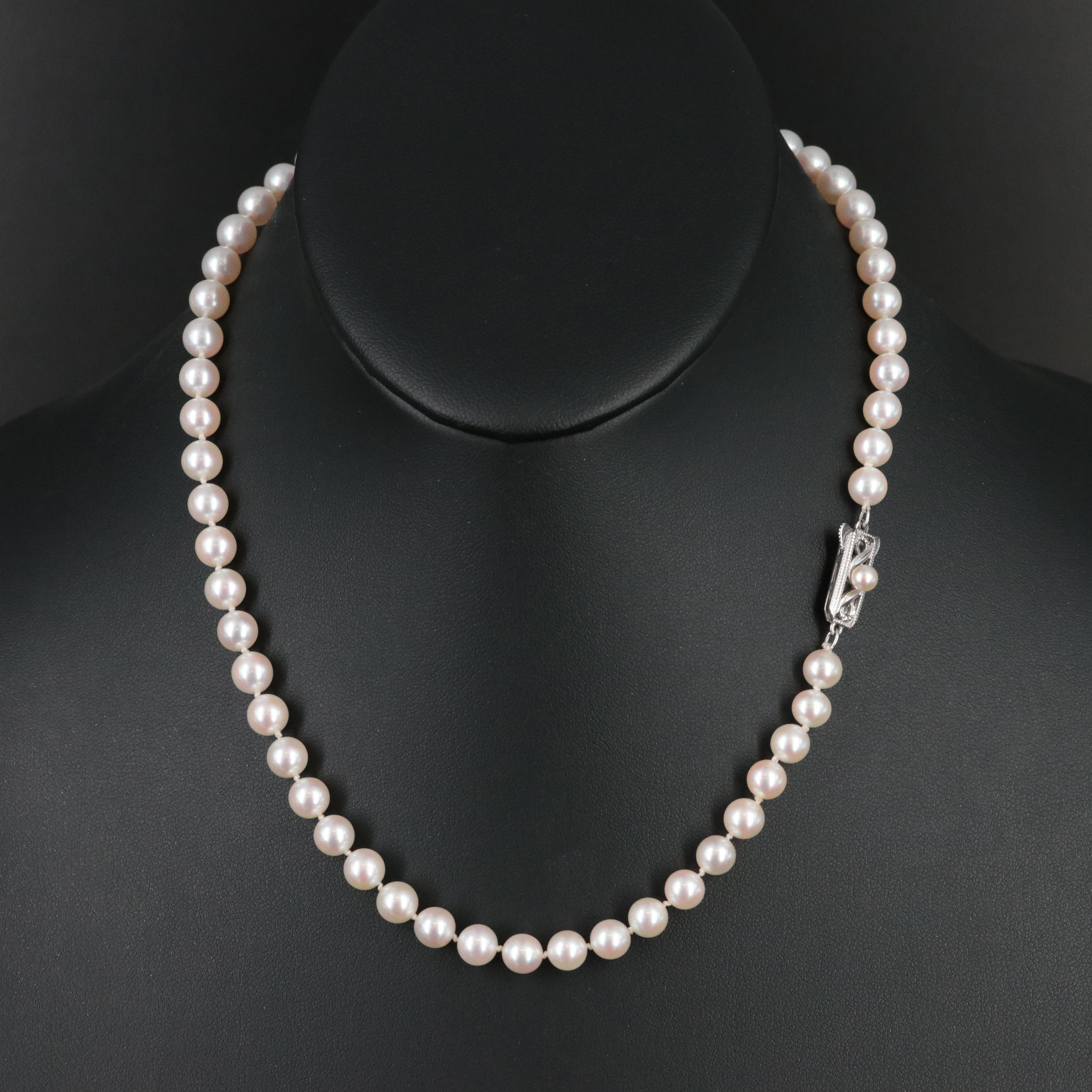 Mikimoto Pearl Necklace with 14K Clasp