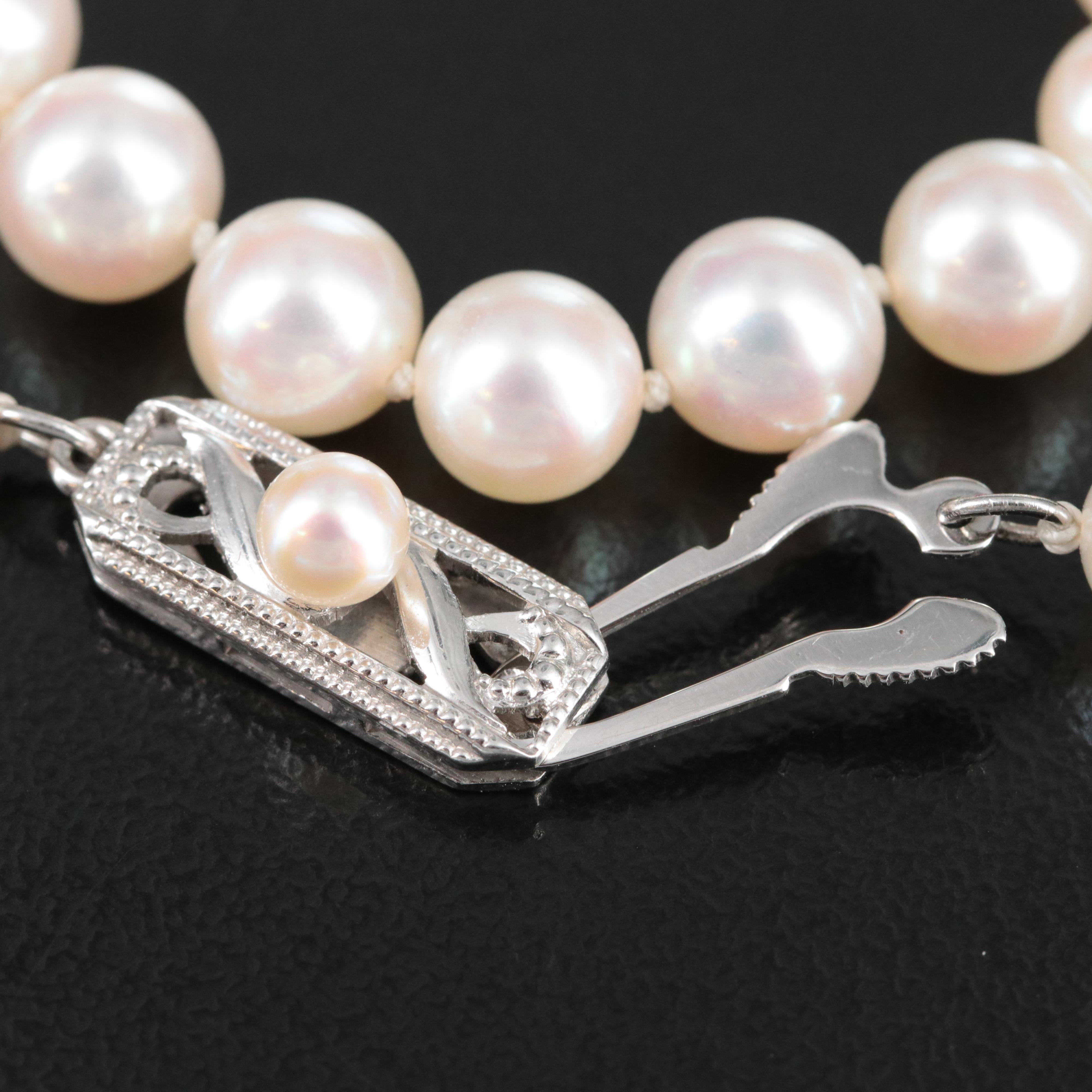 Mikimoto Pearl Necklace with 14K Clasp