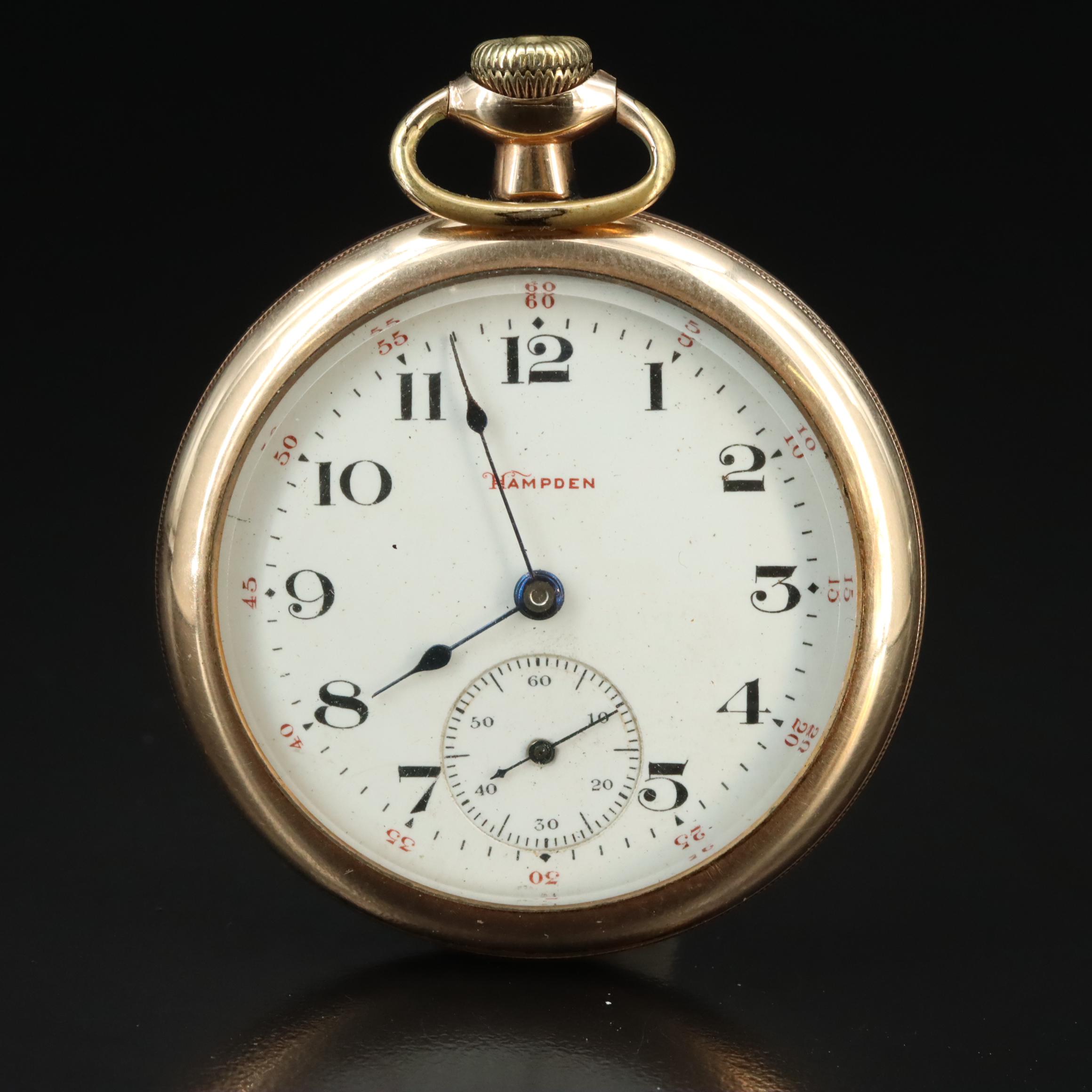 1916 Hampden Gold-Filled Pocket Watch