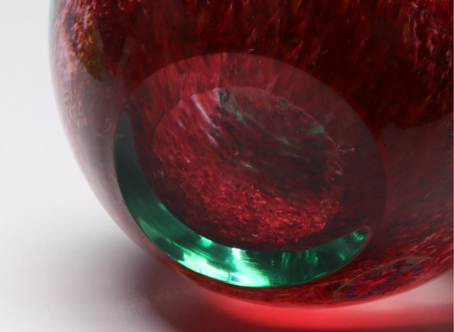 St. Clair Glass Ashtray with Larson Glass Apple Paperweight