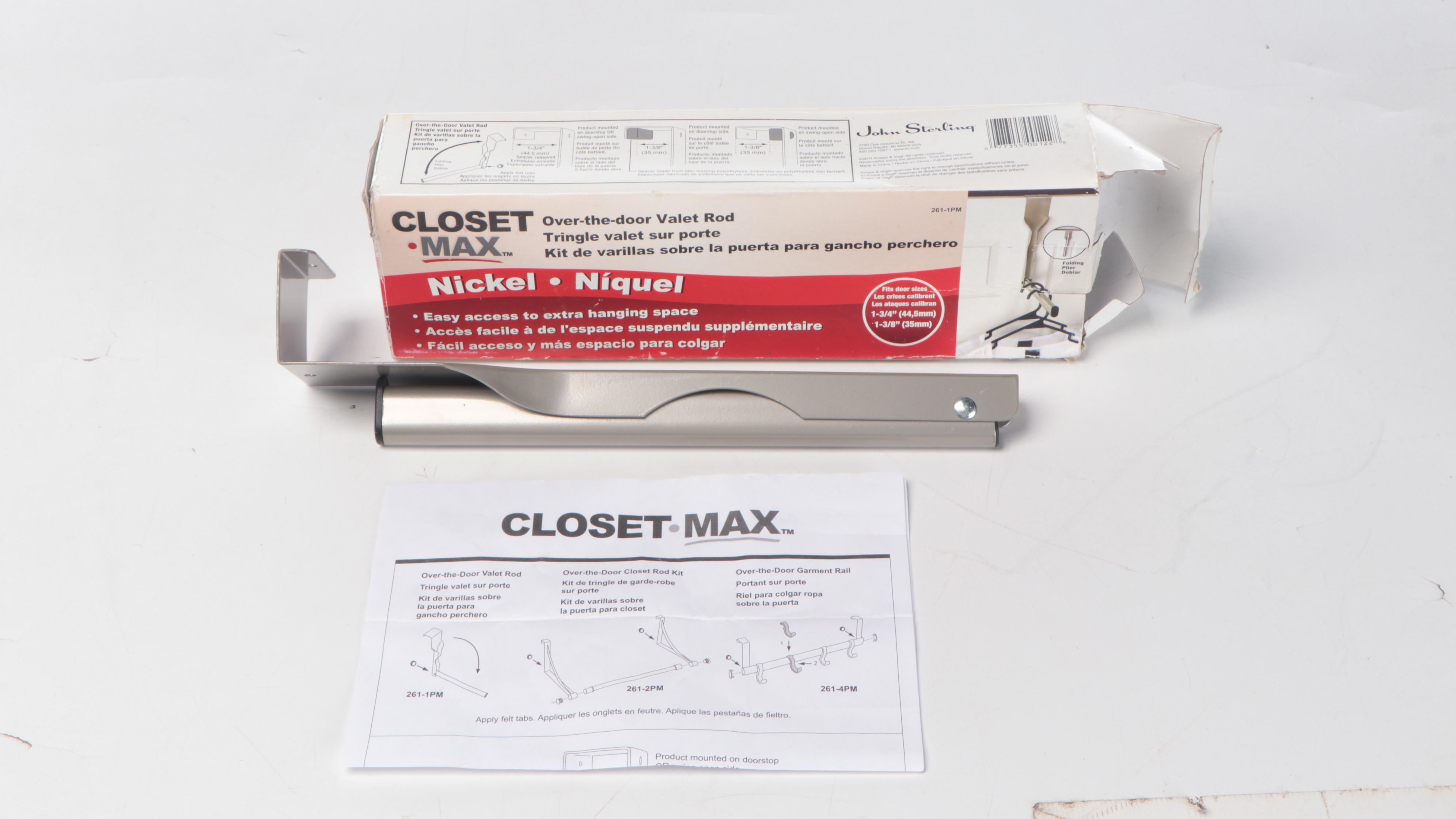 IKEA "Rigga" Garment Rack with Dual Towel Bar and Closet Max Valet Rod