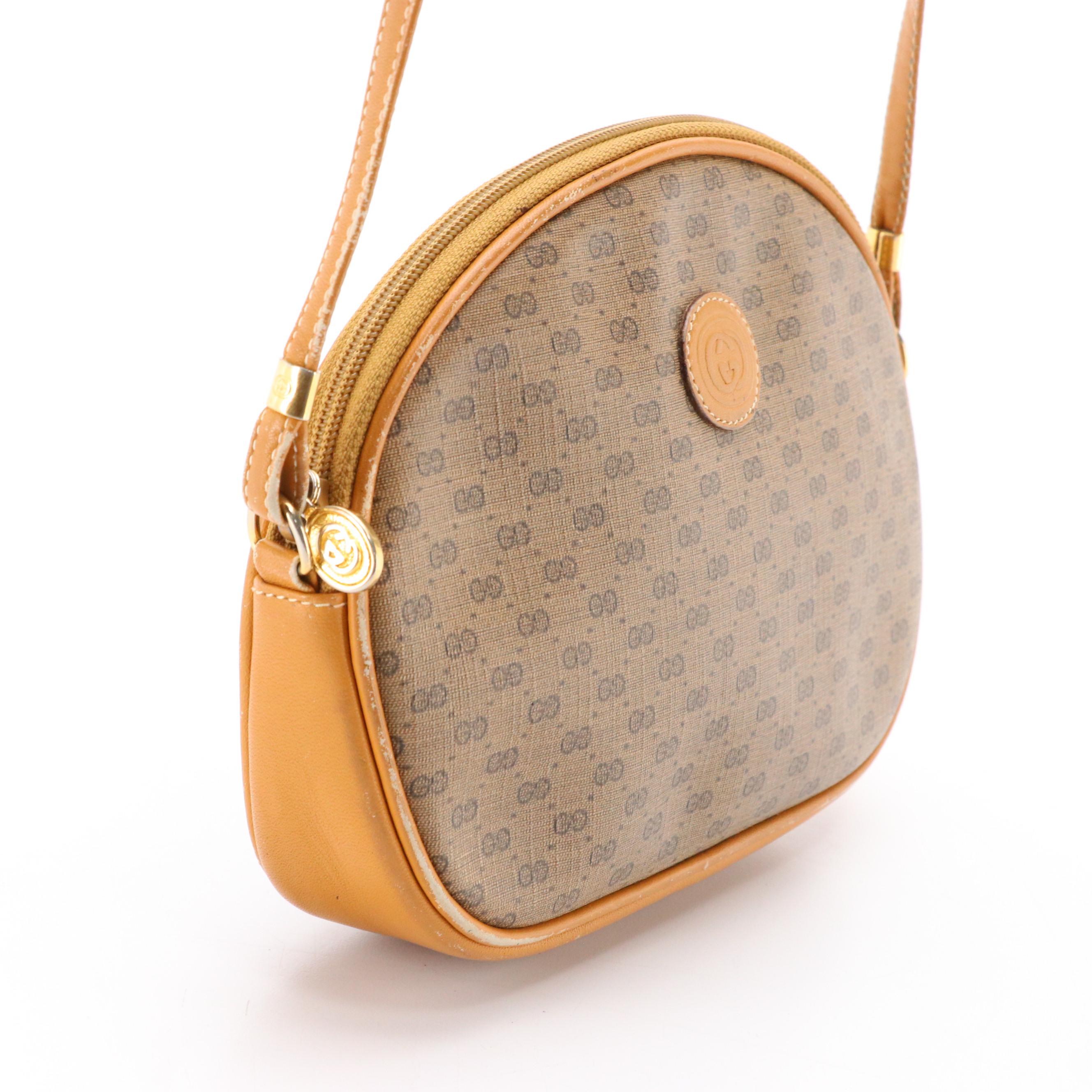 Gucci Micro GG Coated Canvas and Leather Crossbody Bag