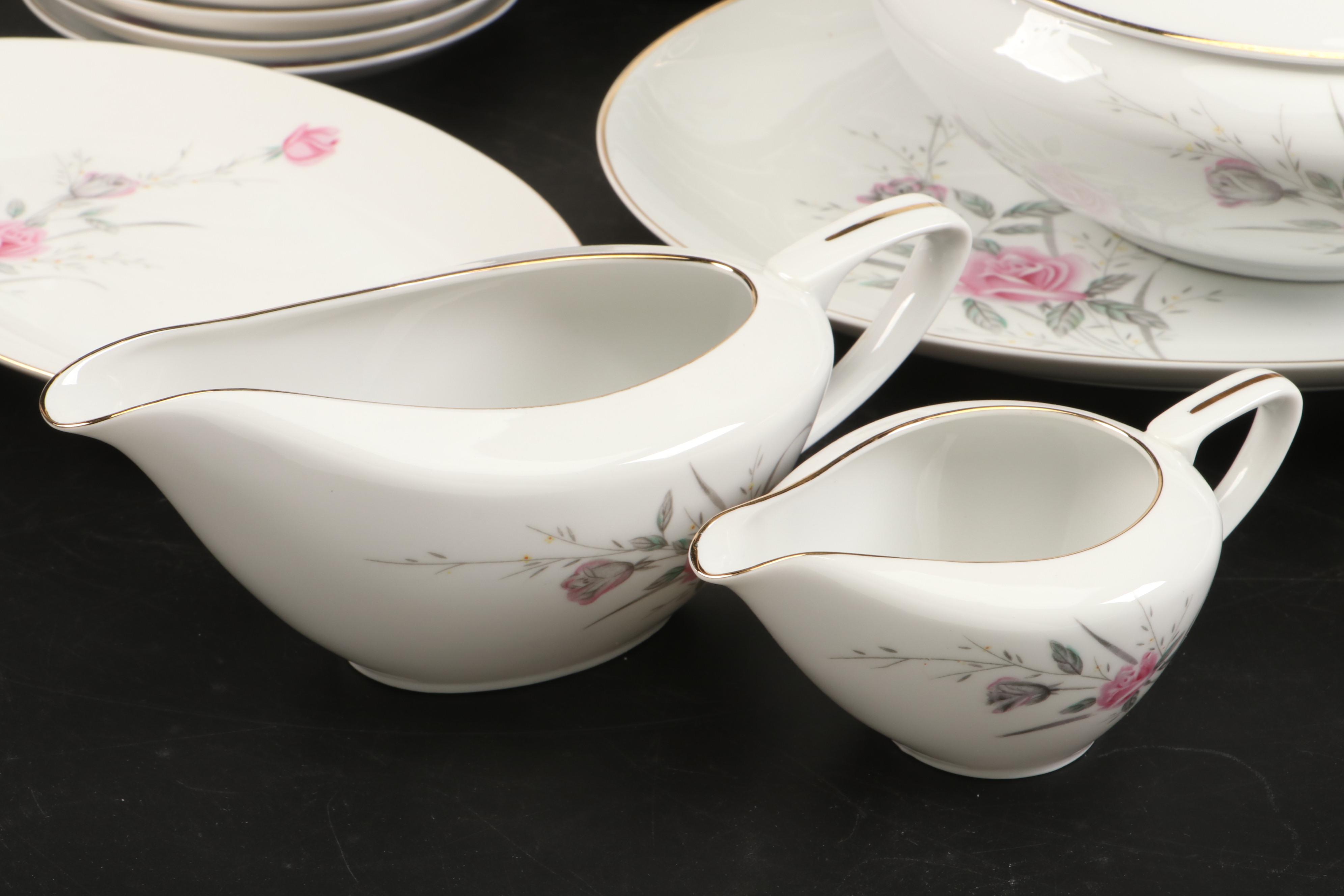 Fine China of Japan "Golden Rose" Porcelain Dinnerware and Serveware