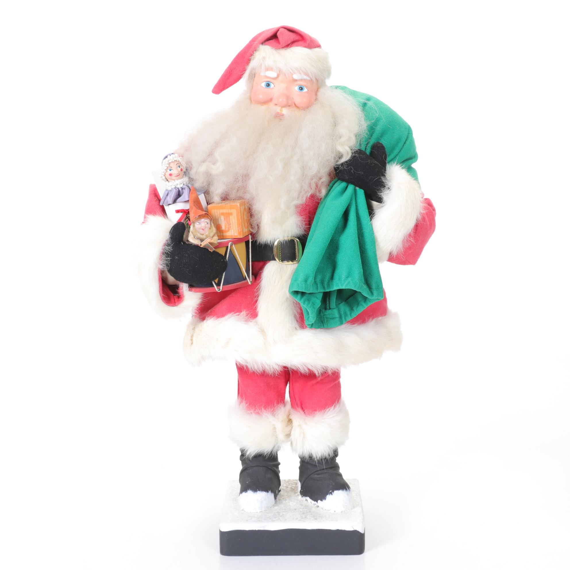 Jerry and Carol Smith Santa With Santa Sleigh Figurine
