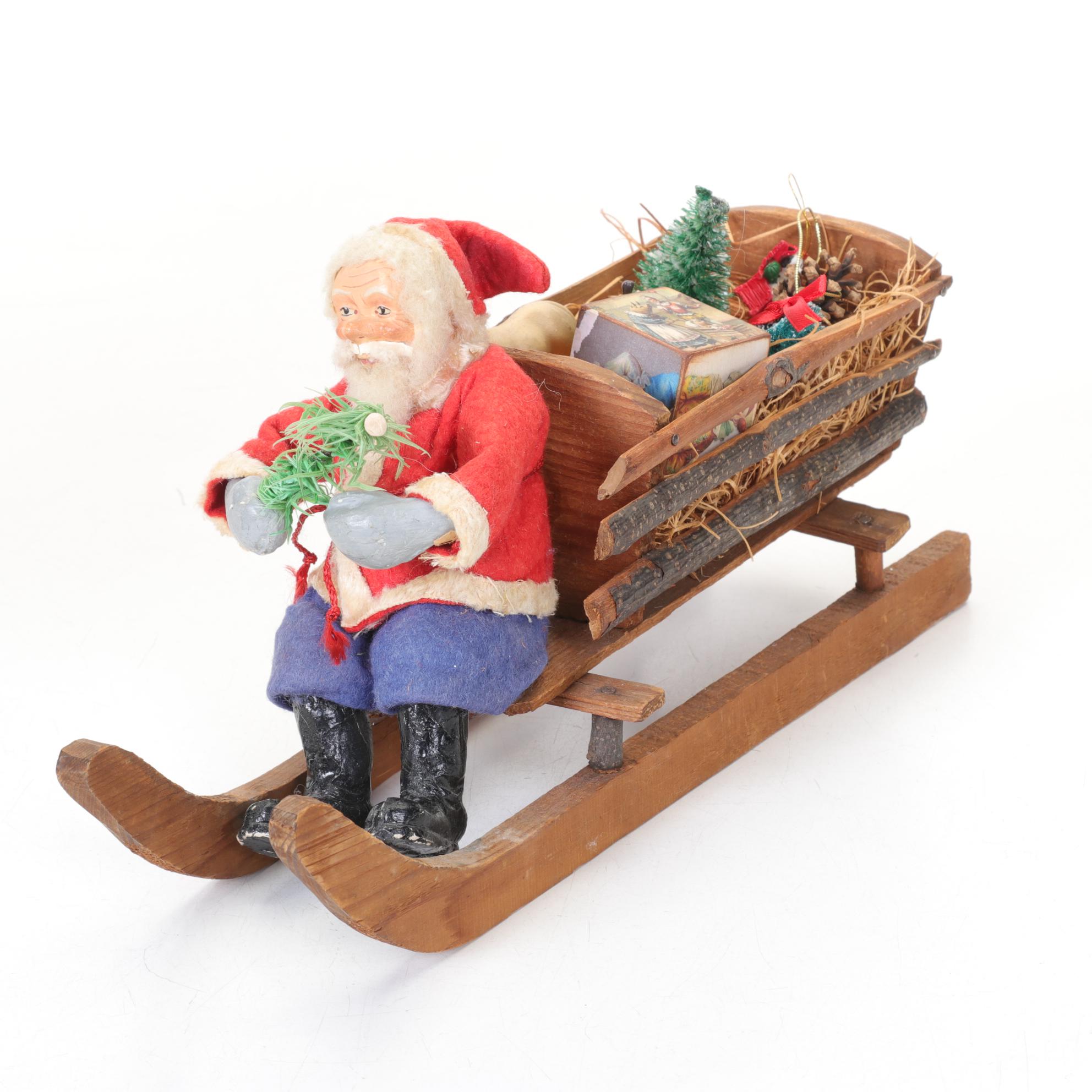 Jerry and Carol Smith Santa With Santa Sleigh Figurine