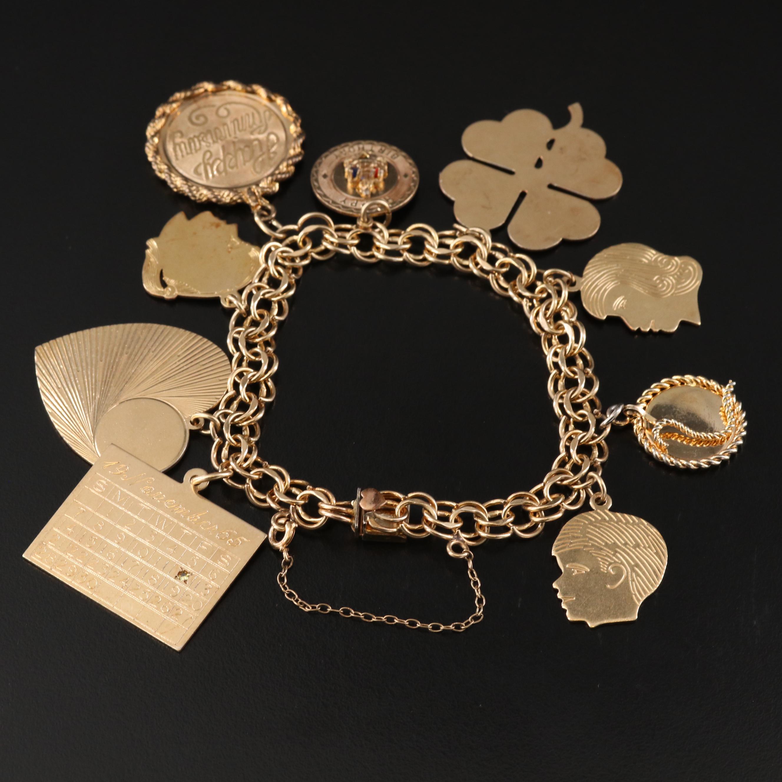 Vintage Gold-Filled Bracelet and Charms