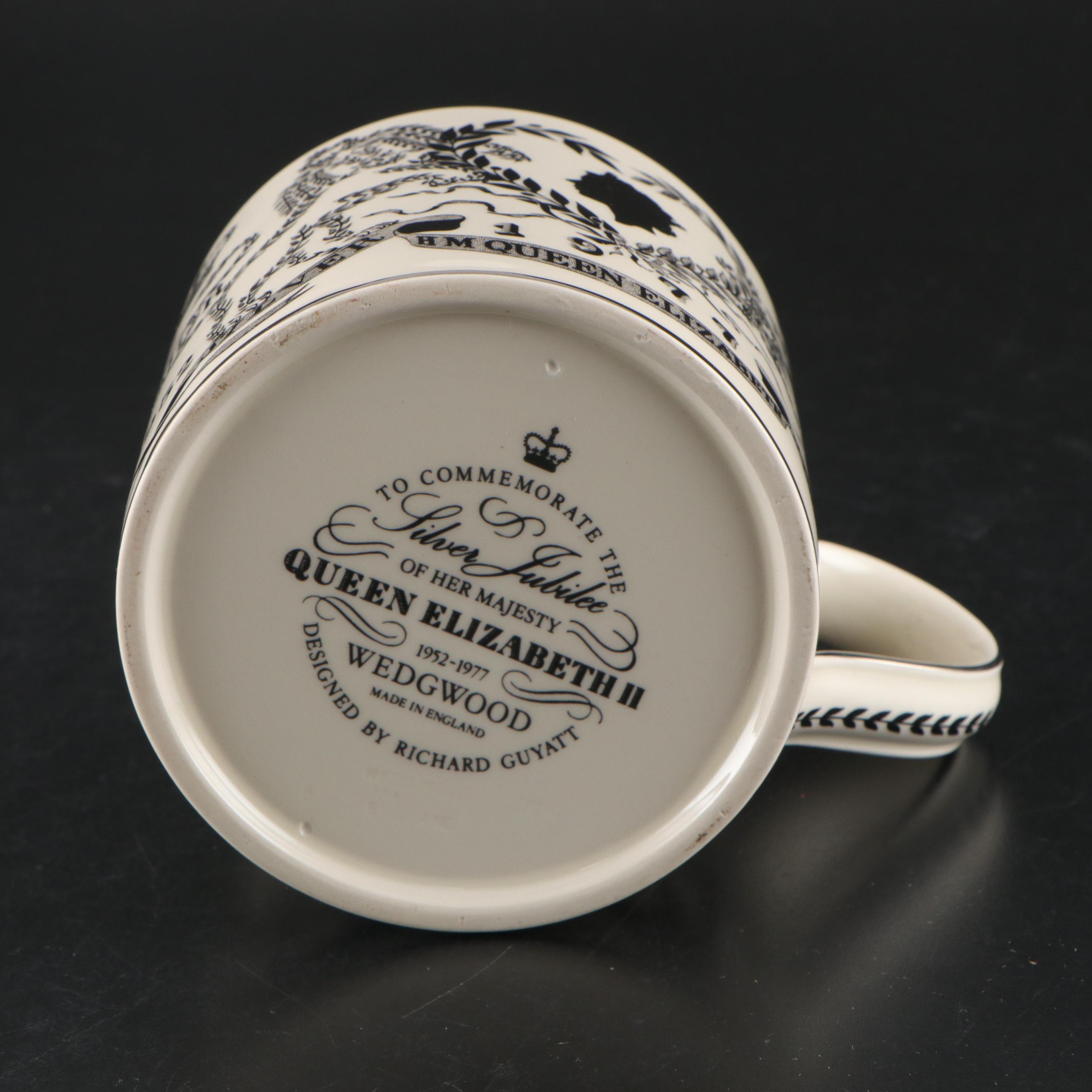 Richard Guyatt for Wedgwood Silver Jubilee Mug and Dish with More, 1977