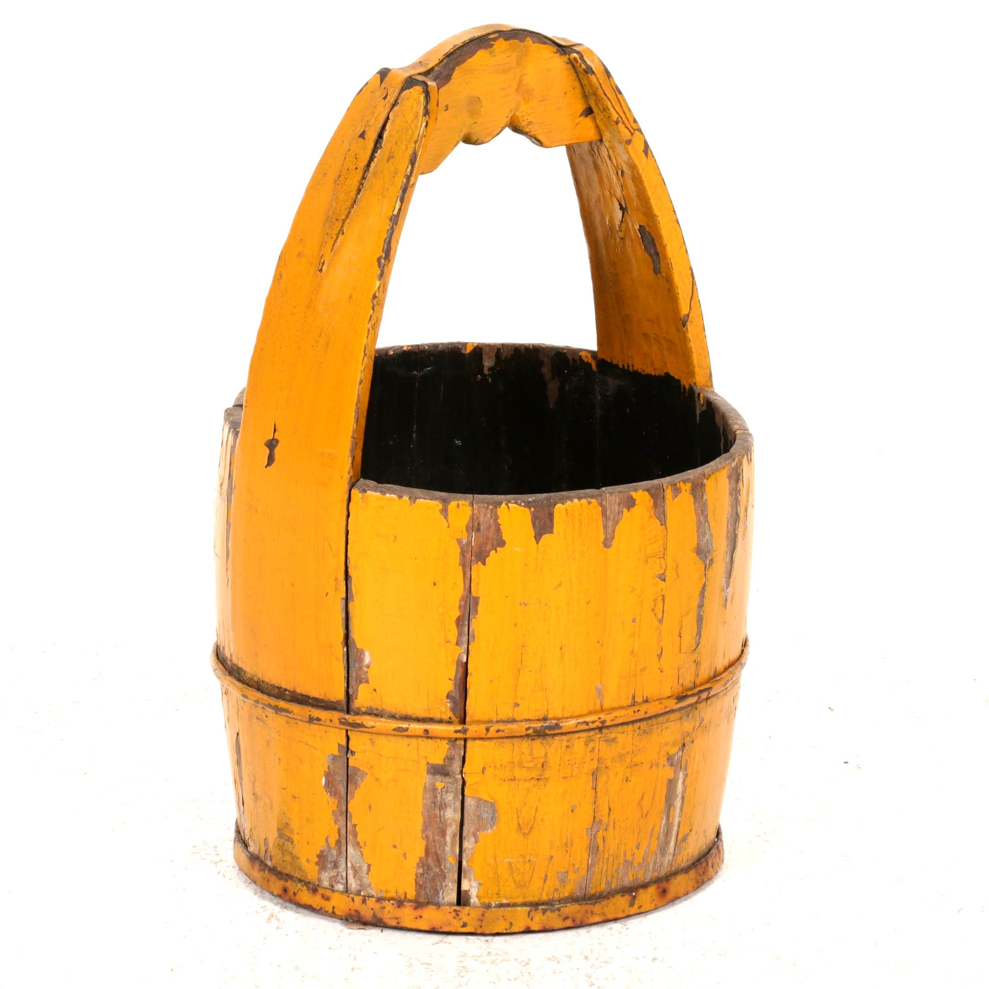 Painted Wood Bucket Replica, 21st Century
