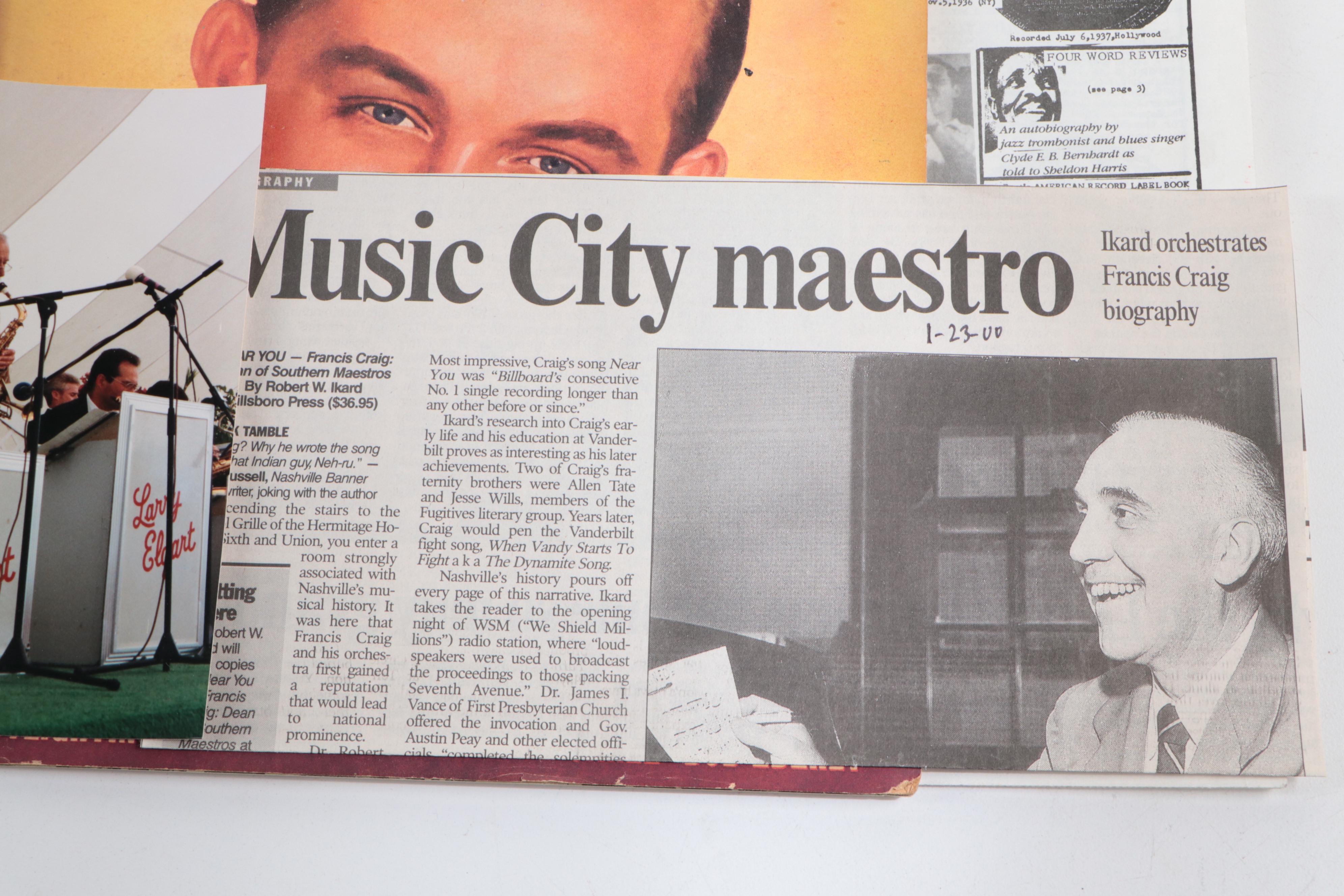 "Band Leaders" and "DownBeat" Magazines with Photo Prints, Pamphlets and More