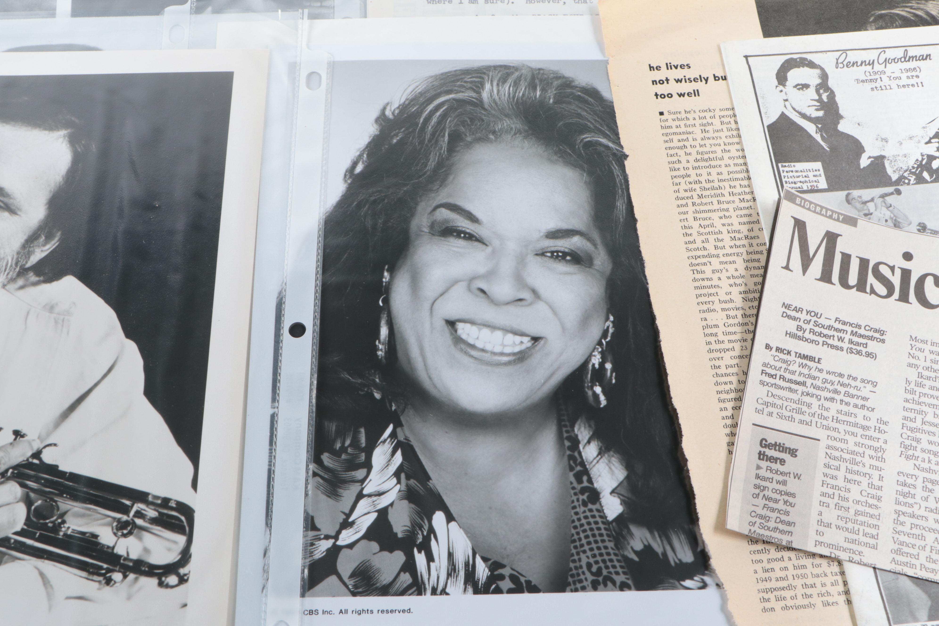 "Band Leaders" and "DownBeat" Magazines with Photo Prints, Pamphlets and More